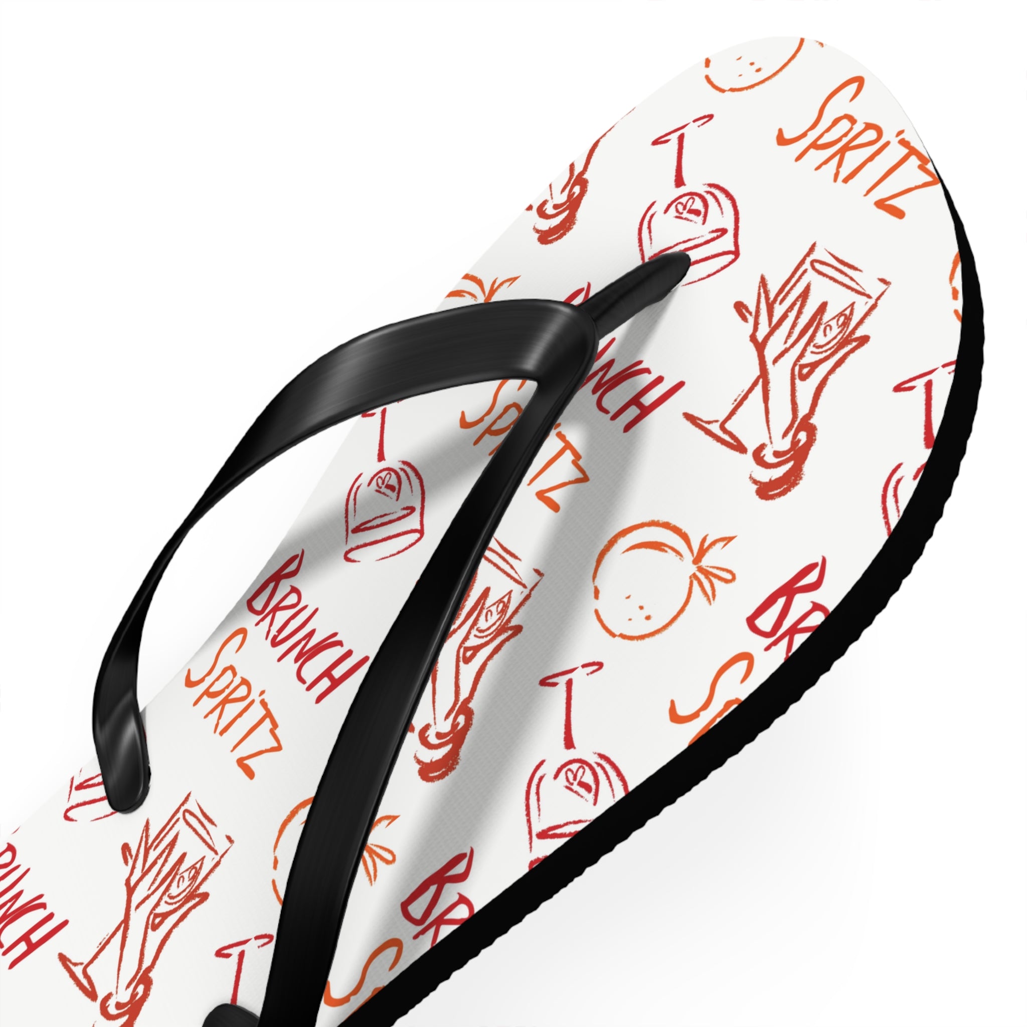 Brunch Spritz Flip Flops — White Brunch Collection Inspired Design