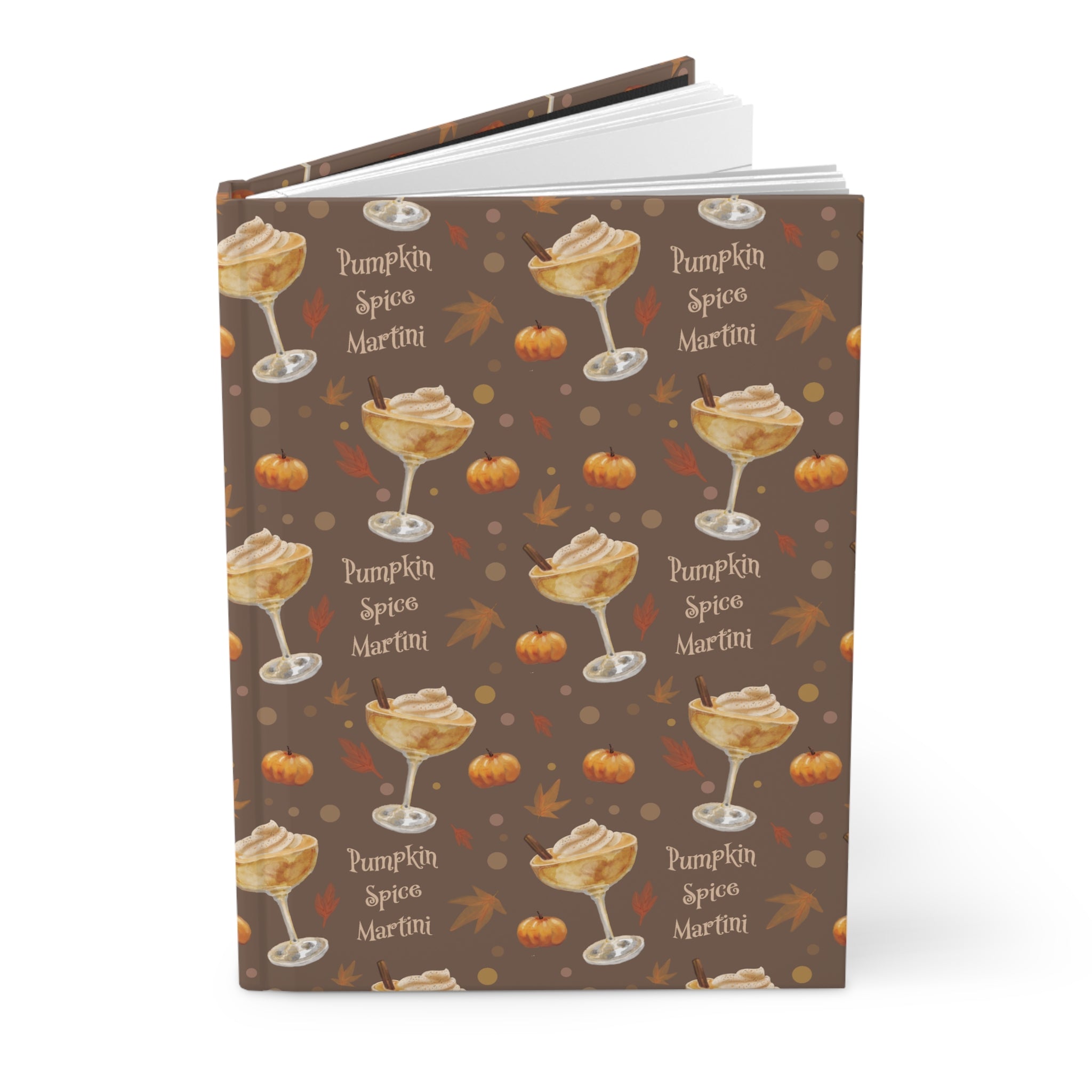 Pumpkin Spice Martini Hardcover Journal — Brown Pumpkin Collection Inspired Design