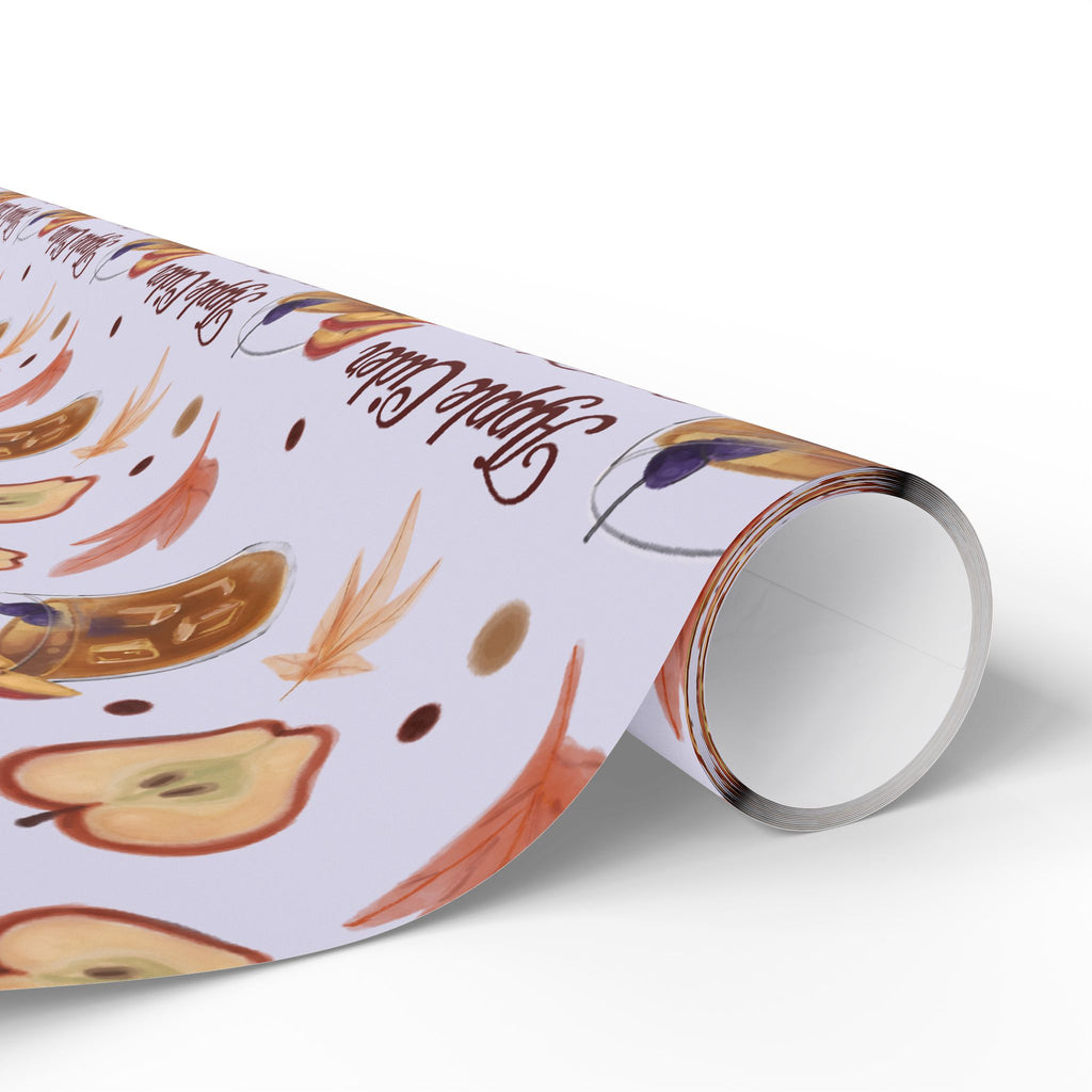 Apple Cider Old Fashioned Wrapping Paper Roll — Light Violet Apple Cider Collection Inspired Design