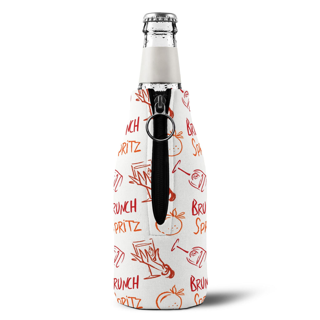 Brunch Spritz Zip-Up Bottle Cooler Sleeve - White Brunch Collection Inspired Design