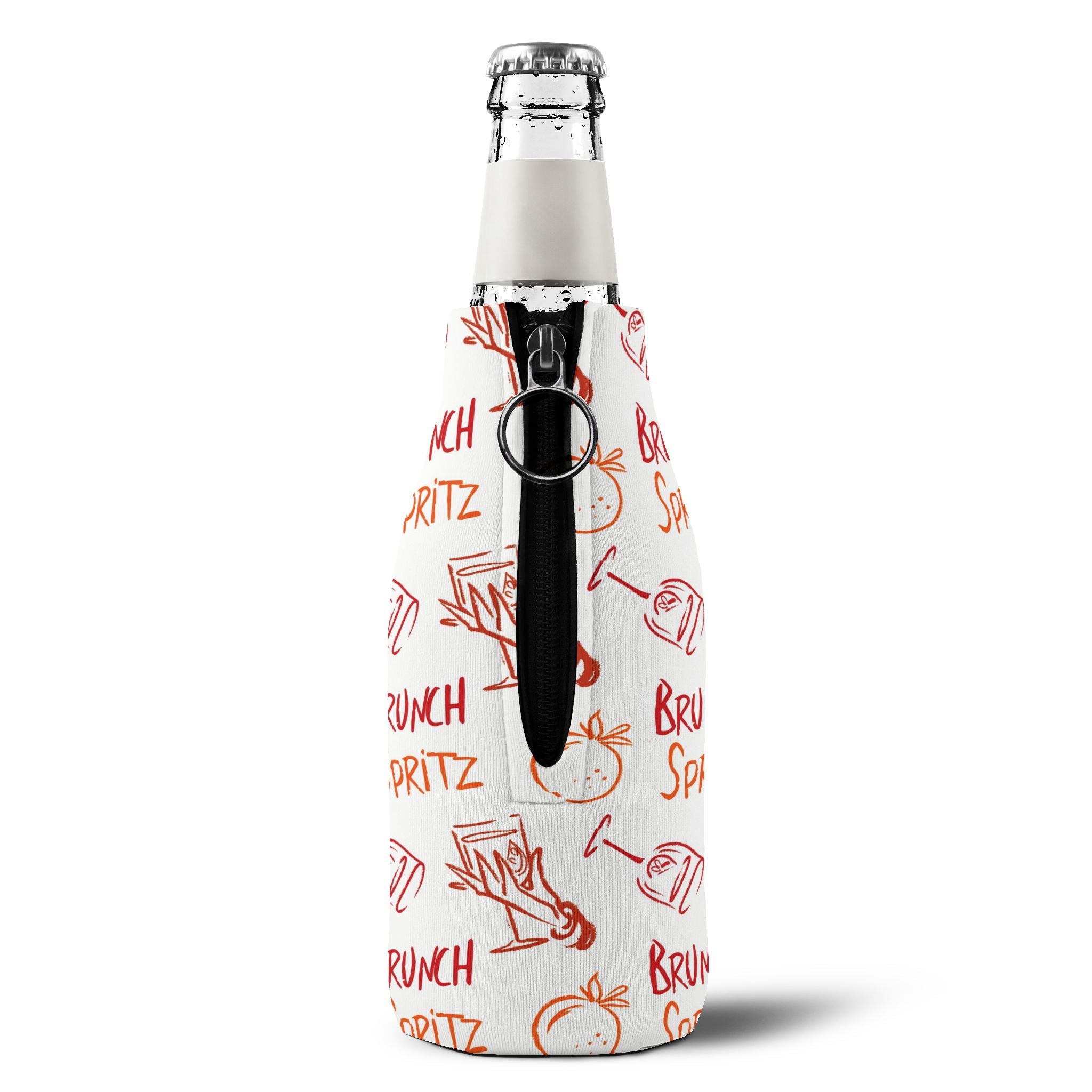 Brunch Spritz Zip-Up Bottle Cooler Sleeve - White Brunch Collection Inspired Design