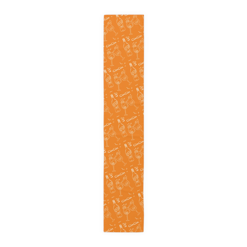 Cin Cin Spritz Table Runner — Orange Citrus Cocktail Pattern
