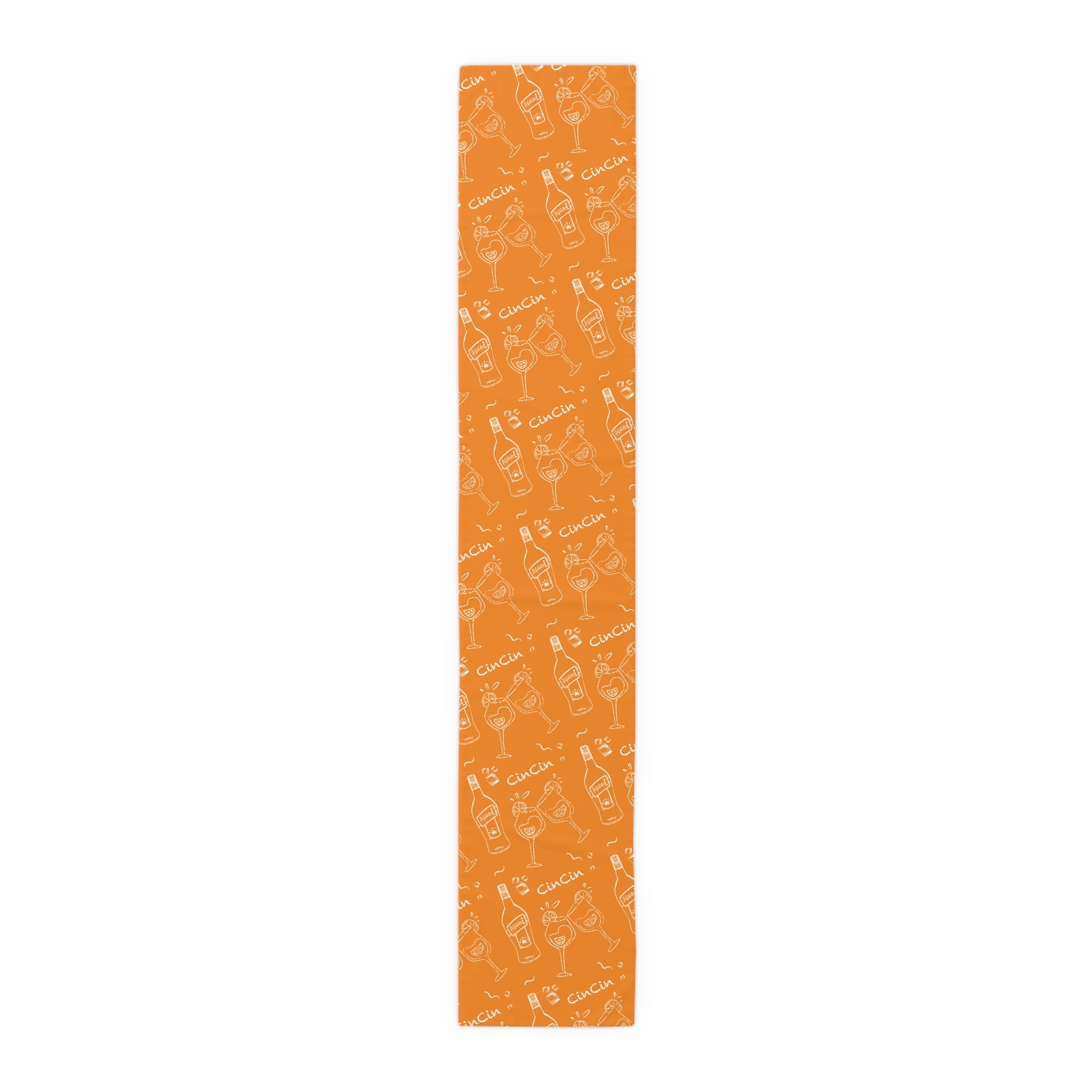 Cin Cin Spritz Table Runner — Orange Citrus Cocktail Pattern