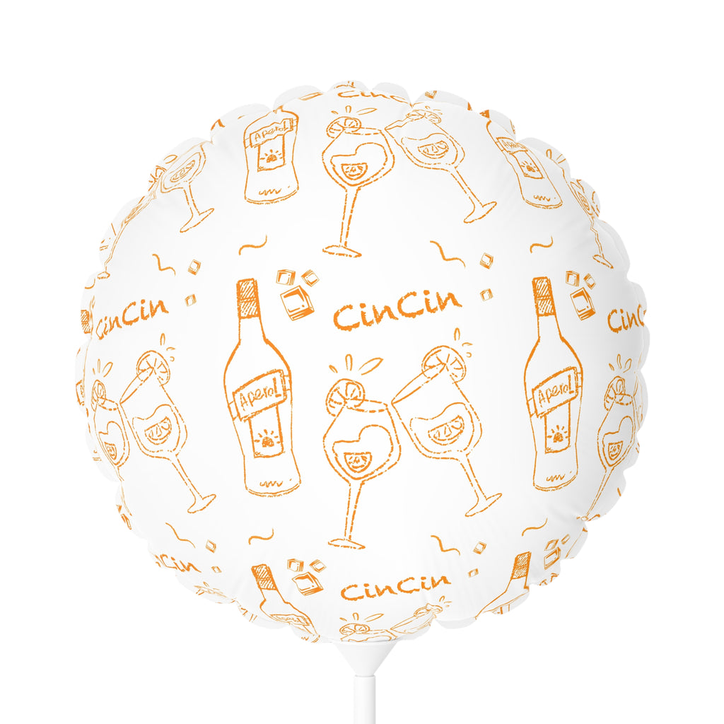 Cin Cin 11" Round Balloon — White Cin Cin Brunch Collection Inspired Design
