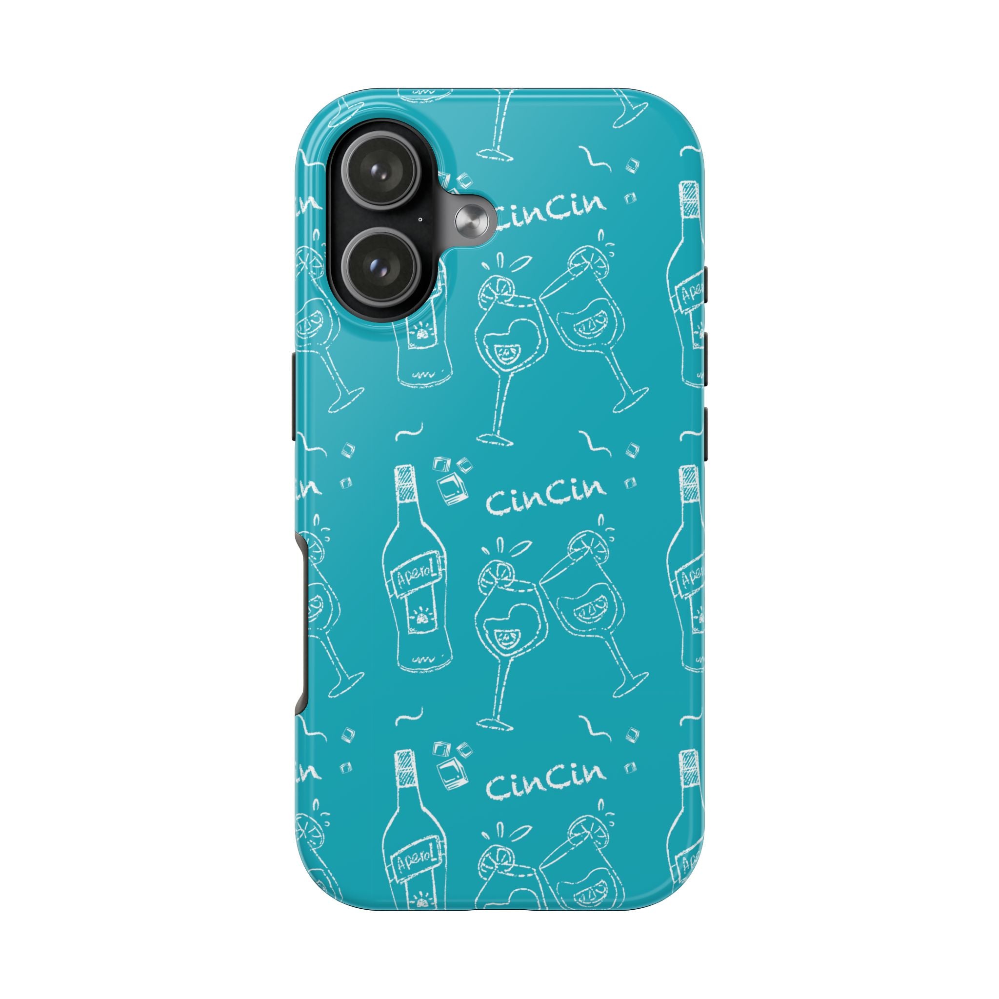 Cin Cin Spritz Tough Phone Case — Turquoise Citrus Cocktail Pattern