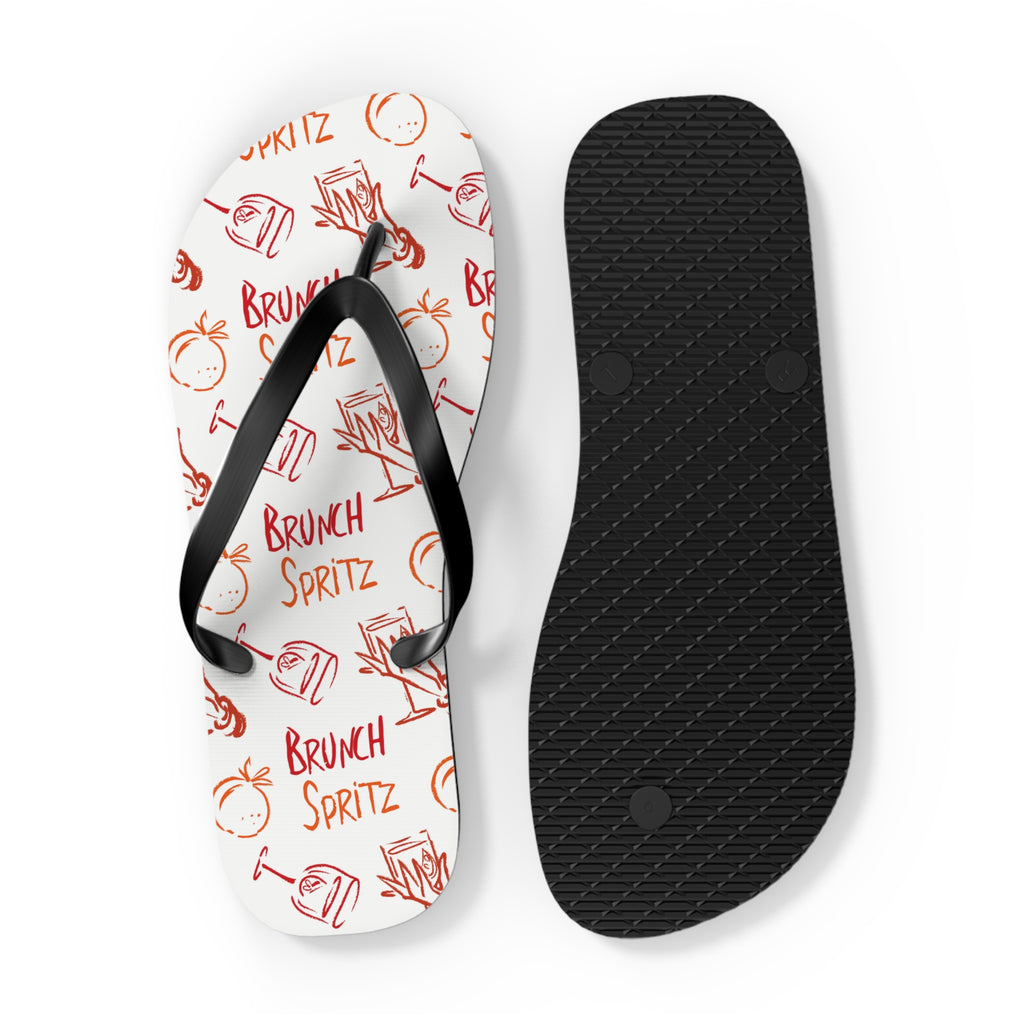 Brunch Spritz Flip Flops — White Brunch Collection Inspired Design
