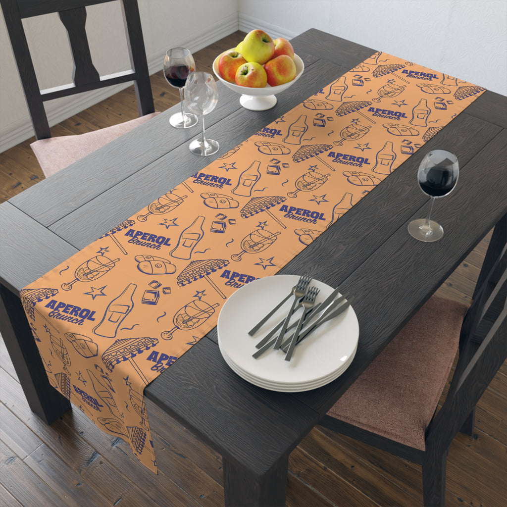 Aperol Brunch Table Runner — Orange Citrus Summer Decor