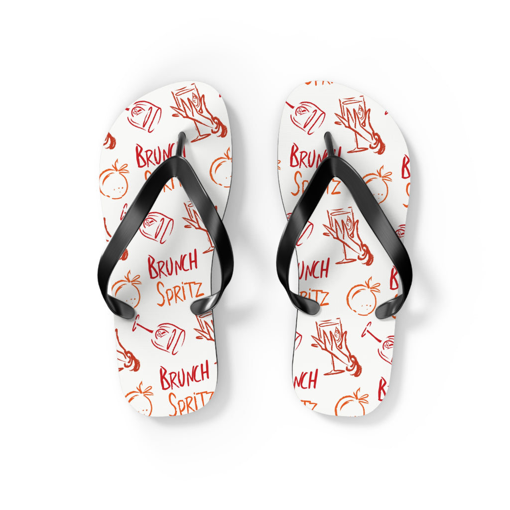 Brunch Spritz Flip Flops — White Brunch Collection Inspired Design
