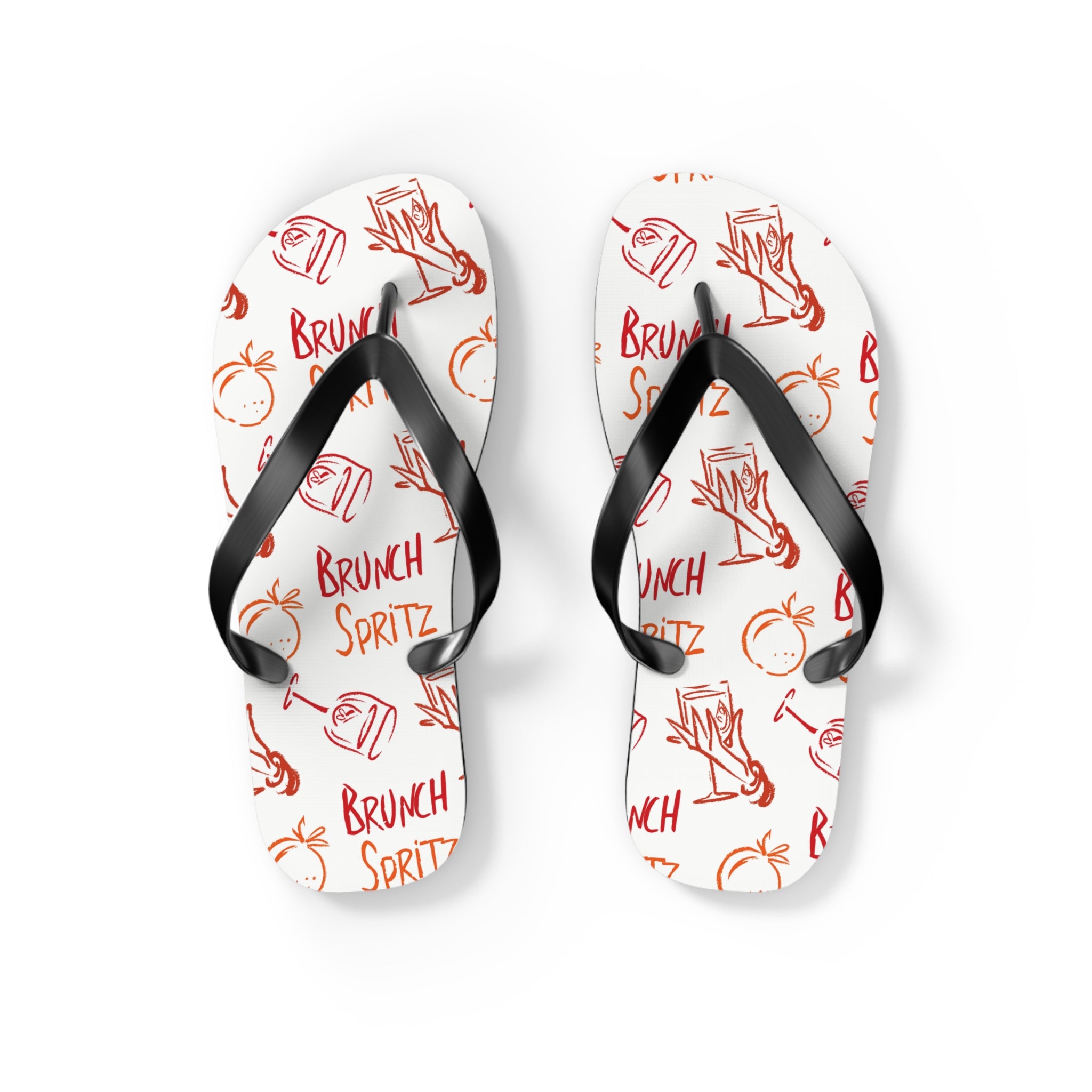 Brunch Spritz Flip Flops — White Brunch Collection Inspired Design