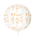 Cin Cin 11" Round Balloon — White Cin Cin Brunch Collection Inspired Design