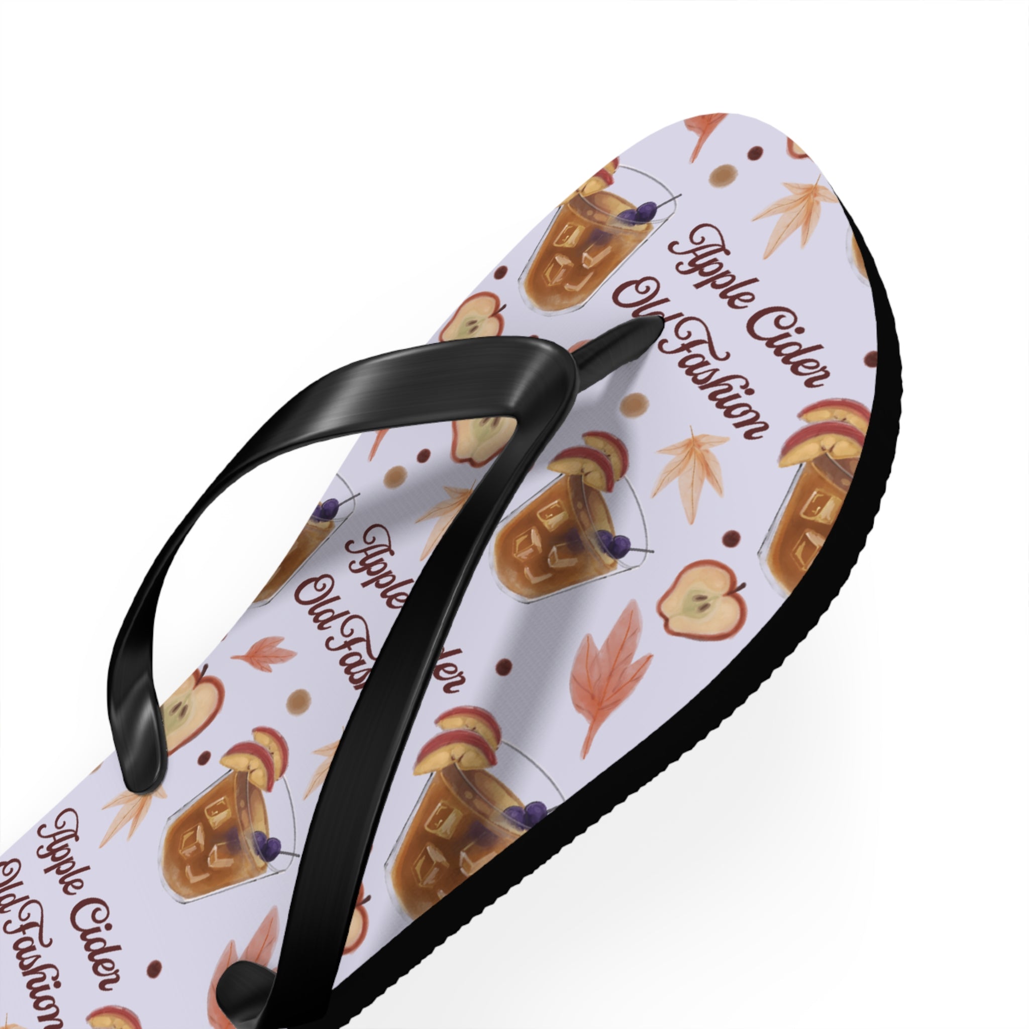 Apple Cider Old Fashioned Flip Flops — Light Violet Apple Cider Collection Inspired Design