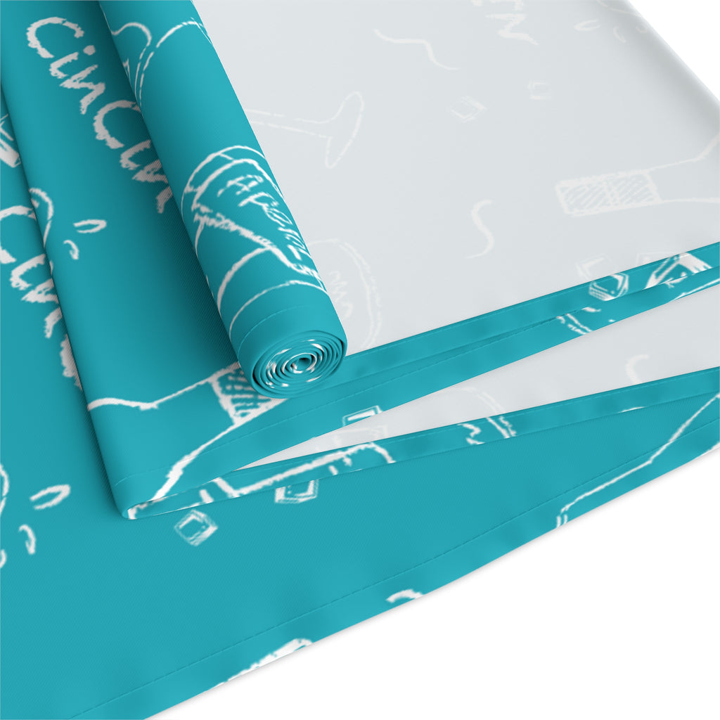 Cin Cin Spritz Table Runner — Turquoise Citrus Cocktail Pattern