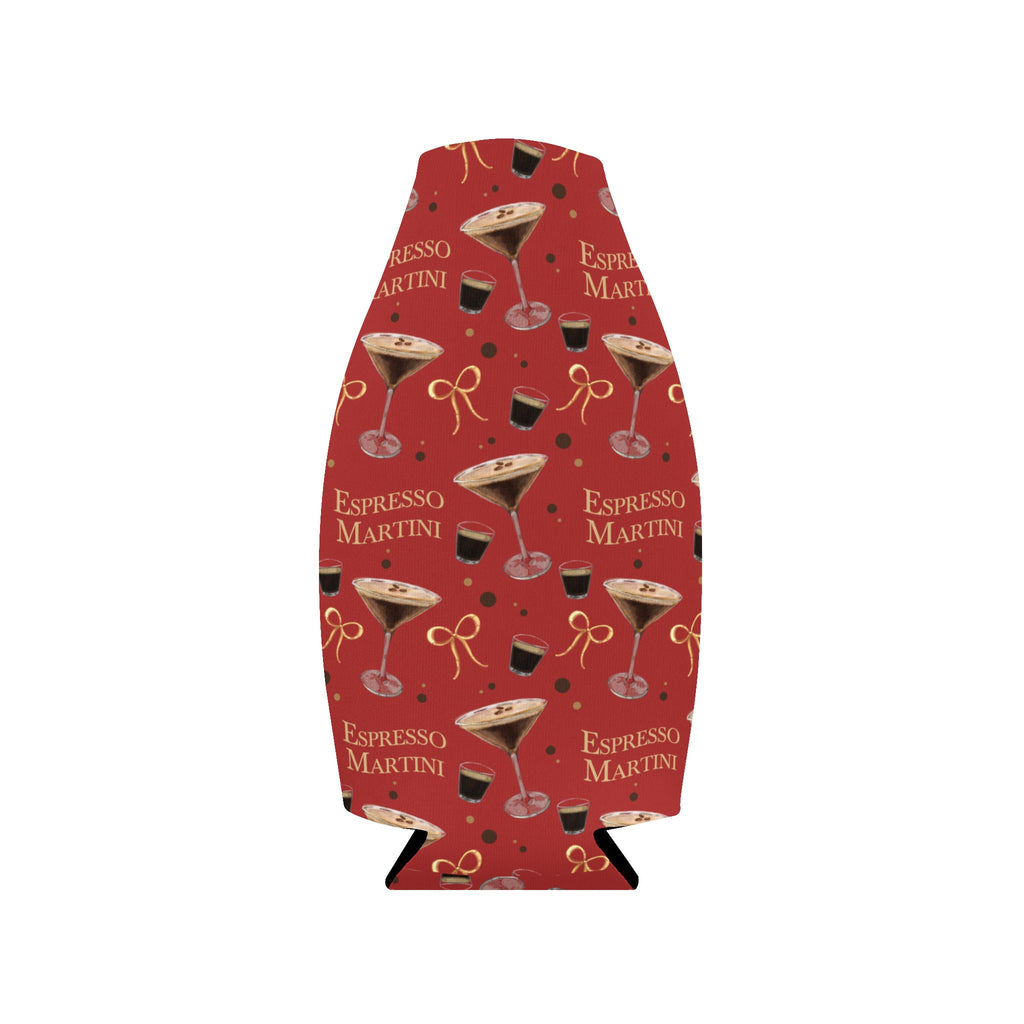 Espresso Martini Zip-Up Bottle Cooler Sleeve — Red Espresso Collection Inspired Design