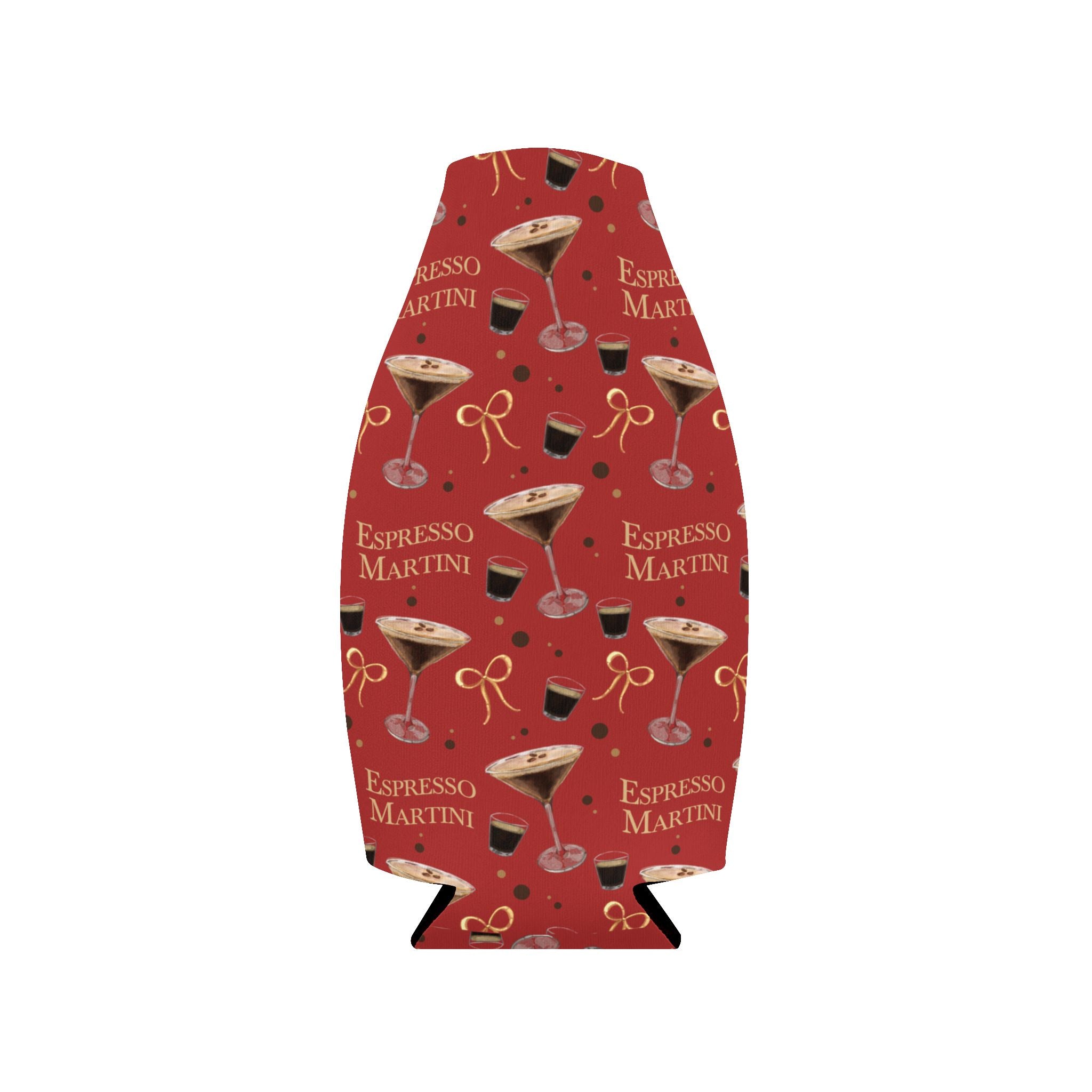 Espresso Martini Zip-Up Bottle Cooler Sleeve — Red Espresso Collection Inspired Design