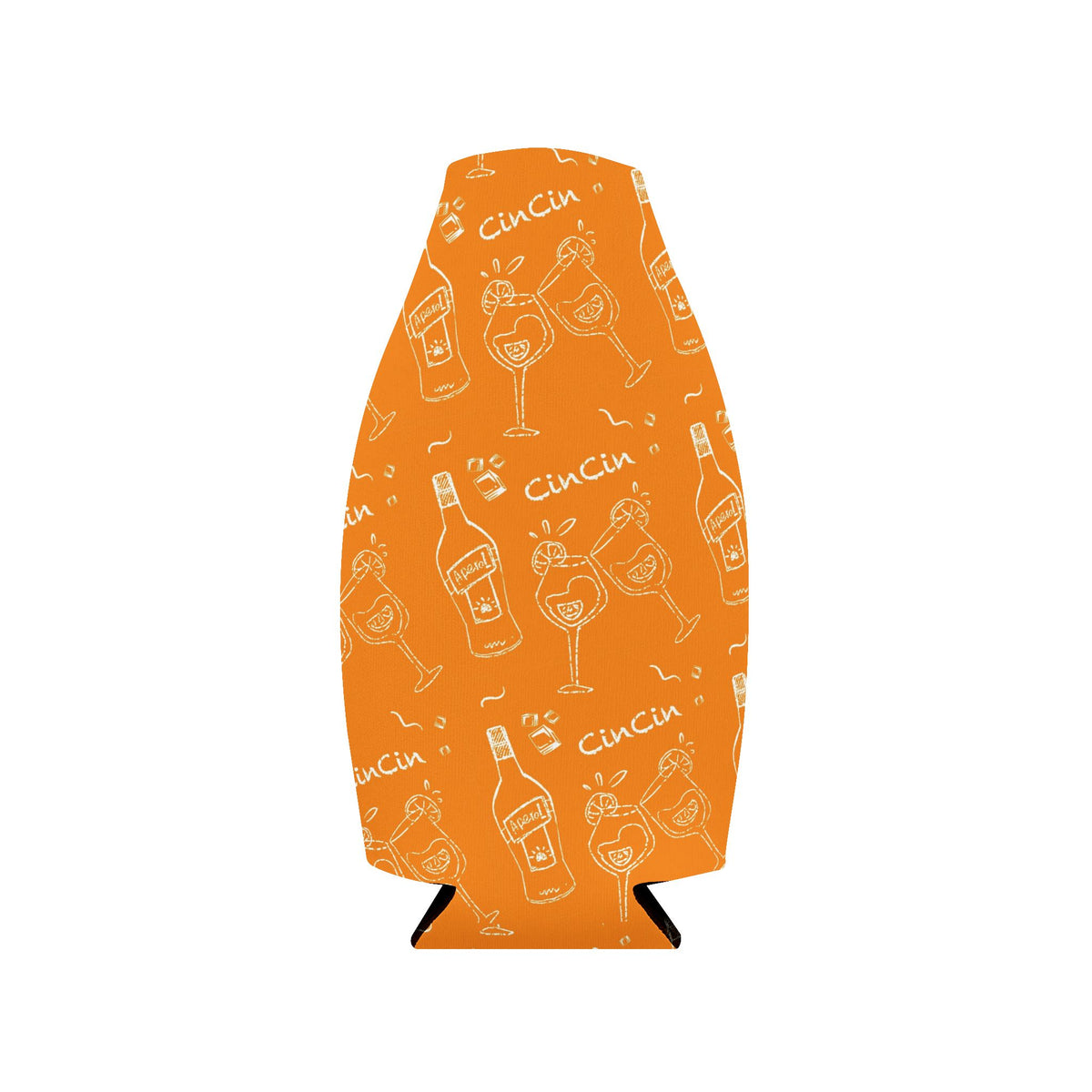 Cin Cin Zip-Up Bottle Cooler Sleeve - Orange Cin Cin Collection Inspired Design