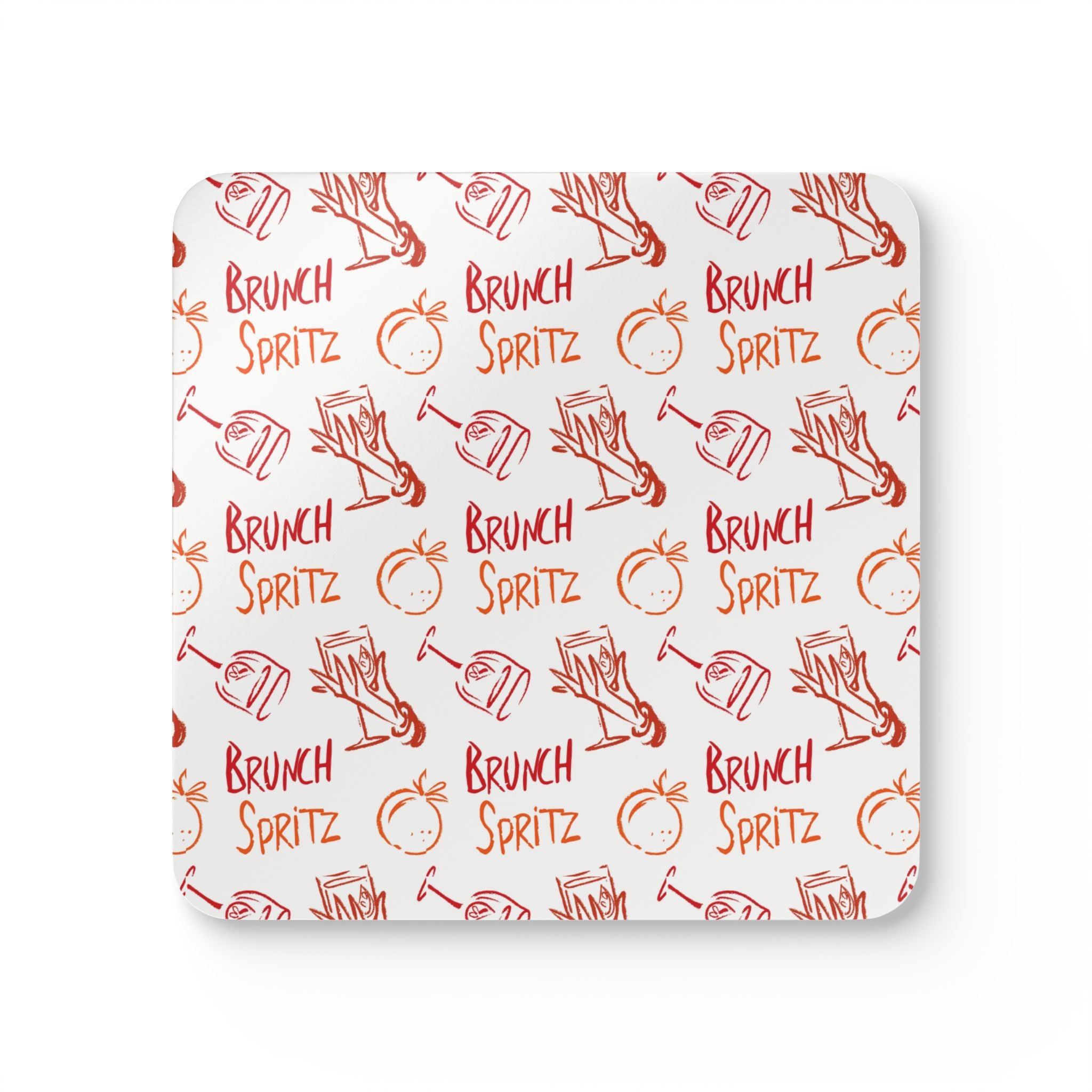 Brunch Spritz Corkwood Coaster Set (4-Pack) – White Brunch Collection Inspired Design