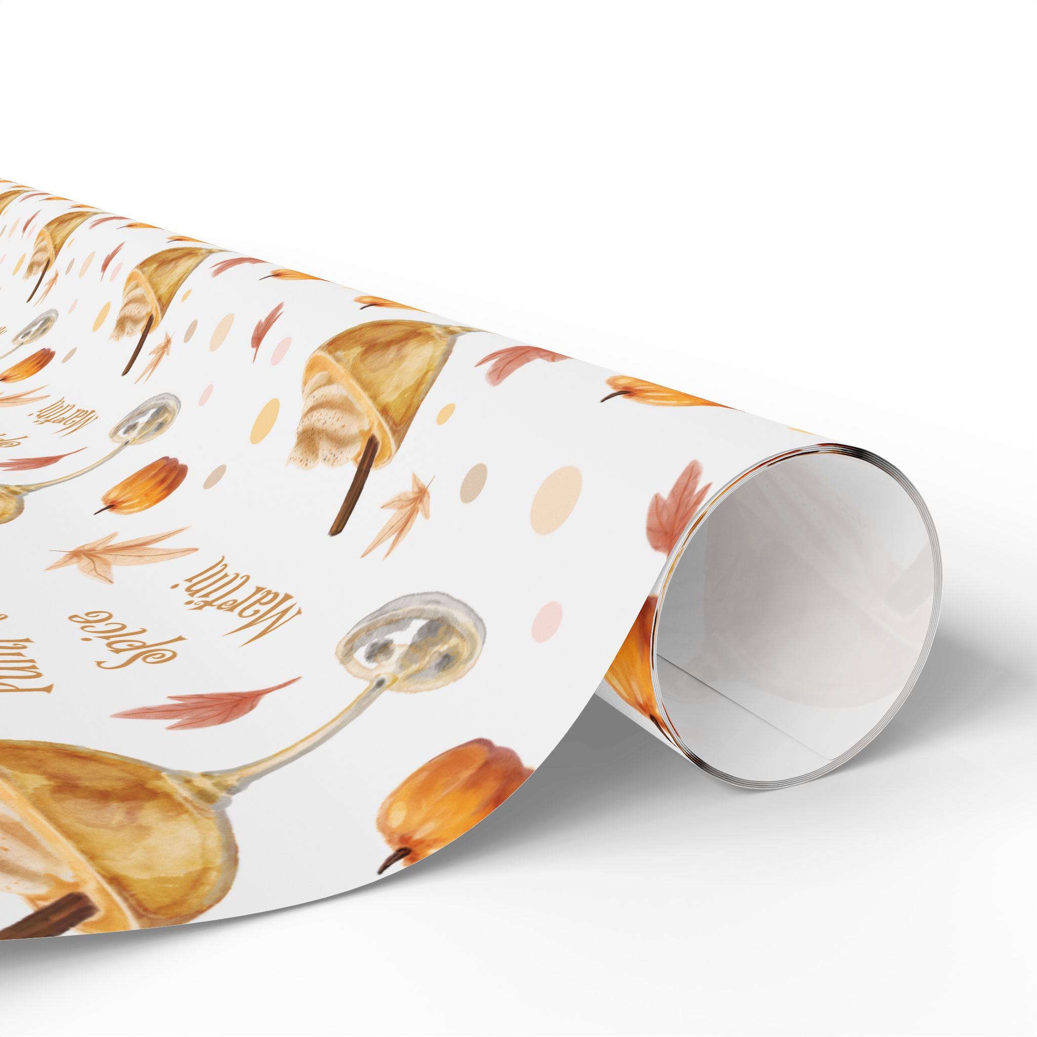 Pumpkin Spice Martini Wrapping Paper Roll – White Pumpkin Collection Inspired Design
