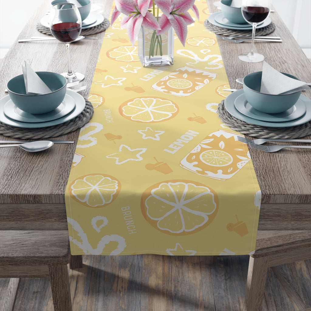 Lemonade Pattern Table Runner — Sunny Citrus Kitchen Decor