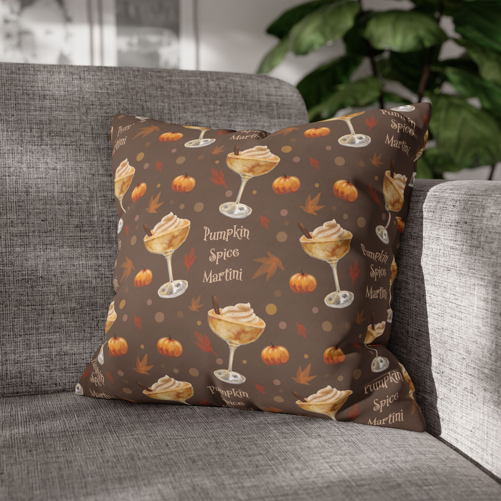 Pumpkin Spice Martini Pillowcase — Brown Pumpkin Collection Inspired Design
