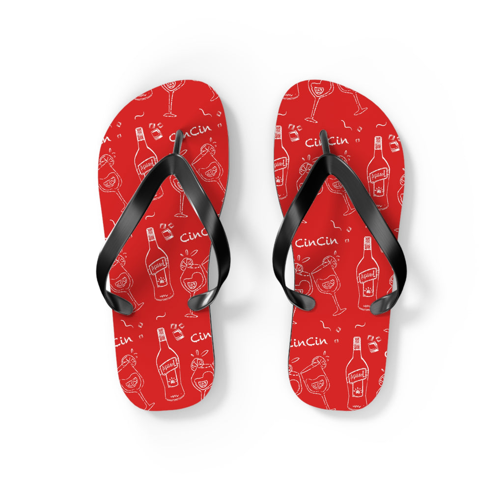 CinCin Red Collection Flip Flops – Red Aperol Inspired Design