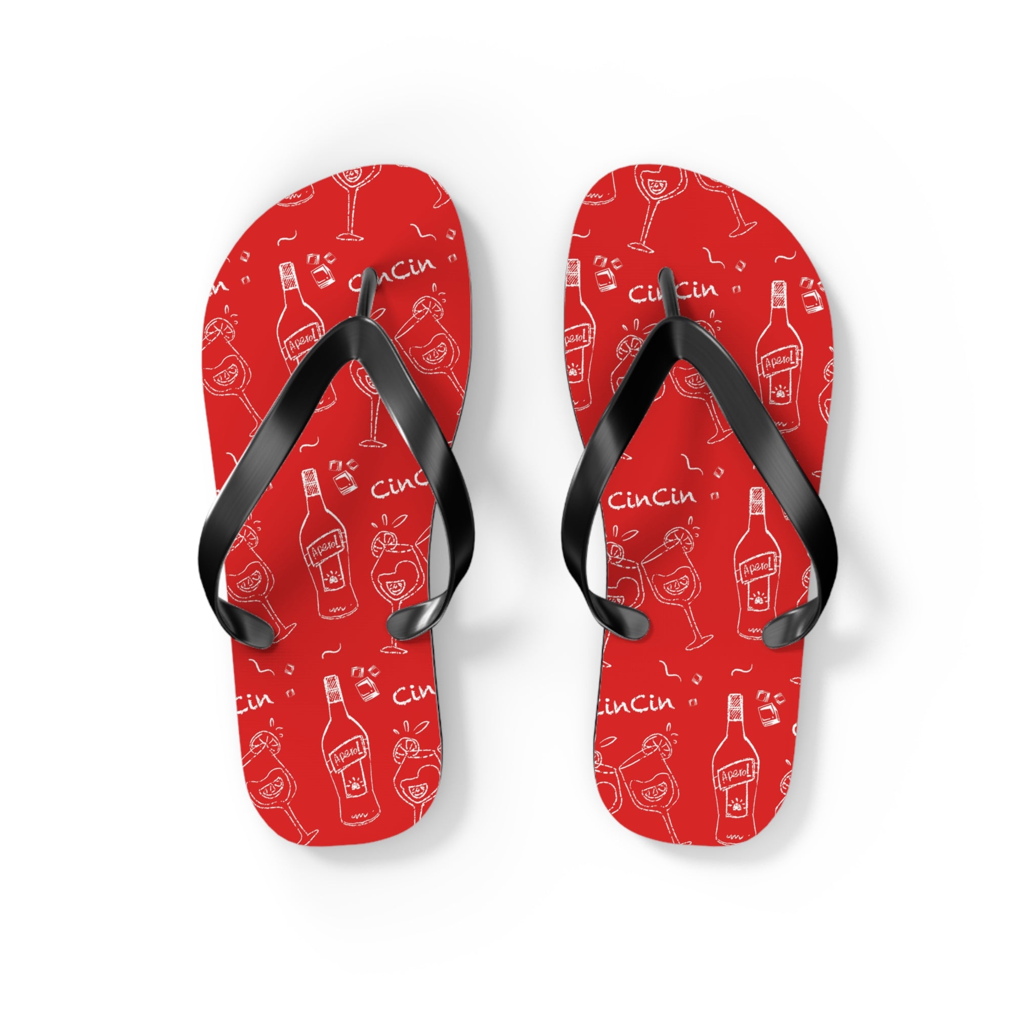 CinCin Red Collection Flip Flops – Red Aperol Inspired Design