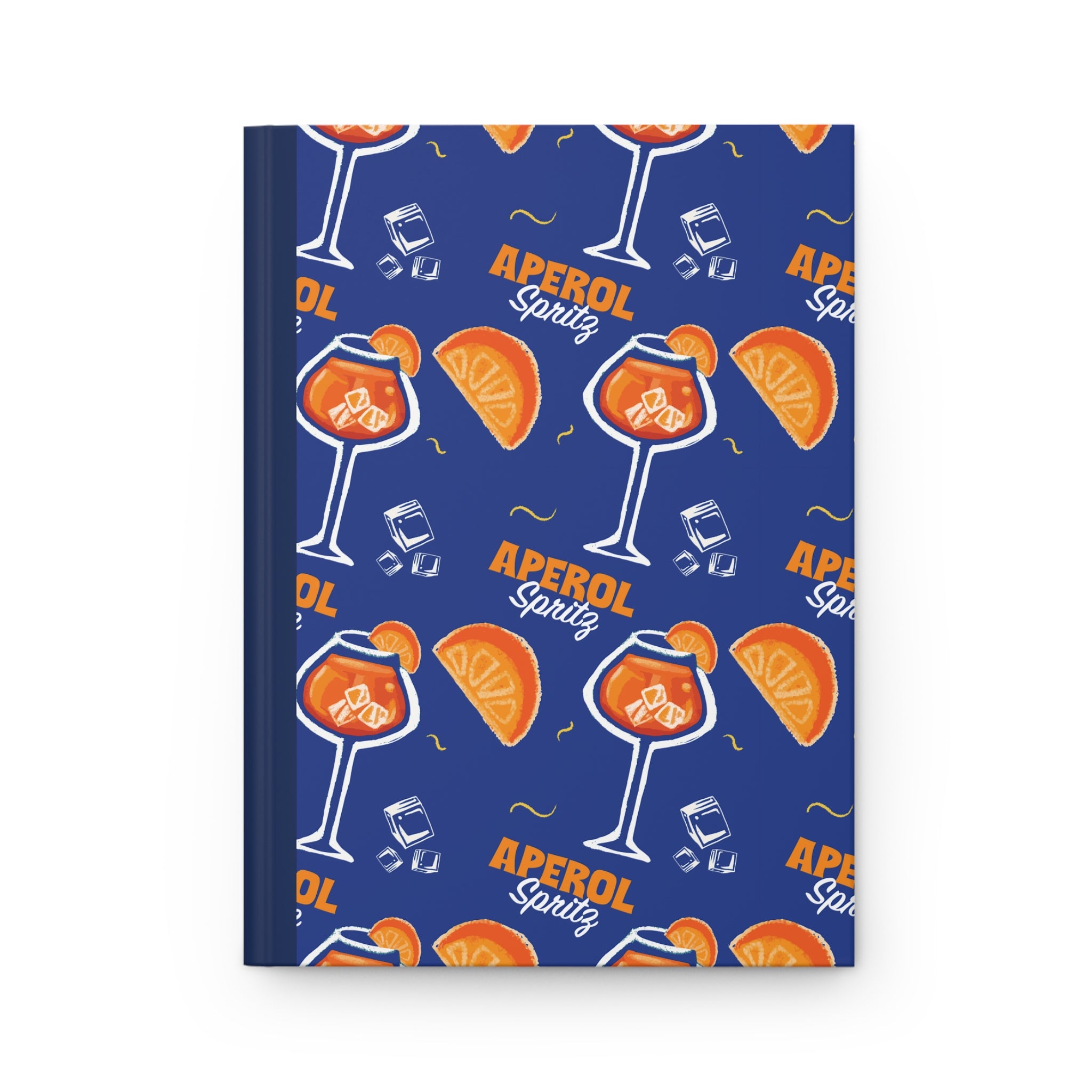 Aperol Spritz Pattern Hardcover Journal — Cocktail Recipe & Summer Notes