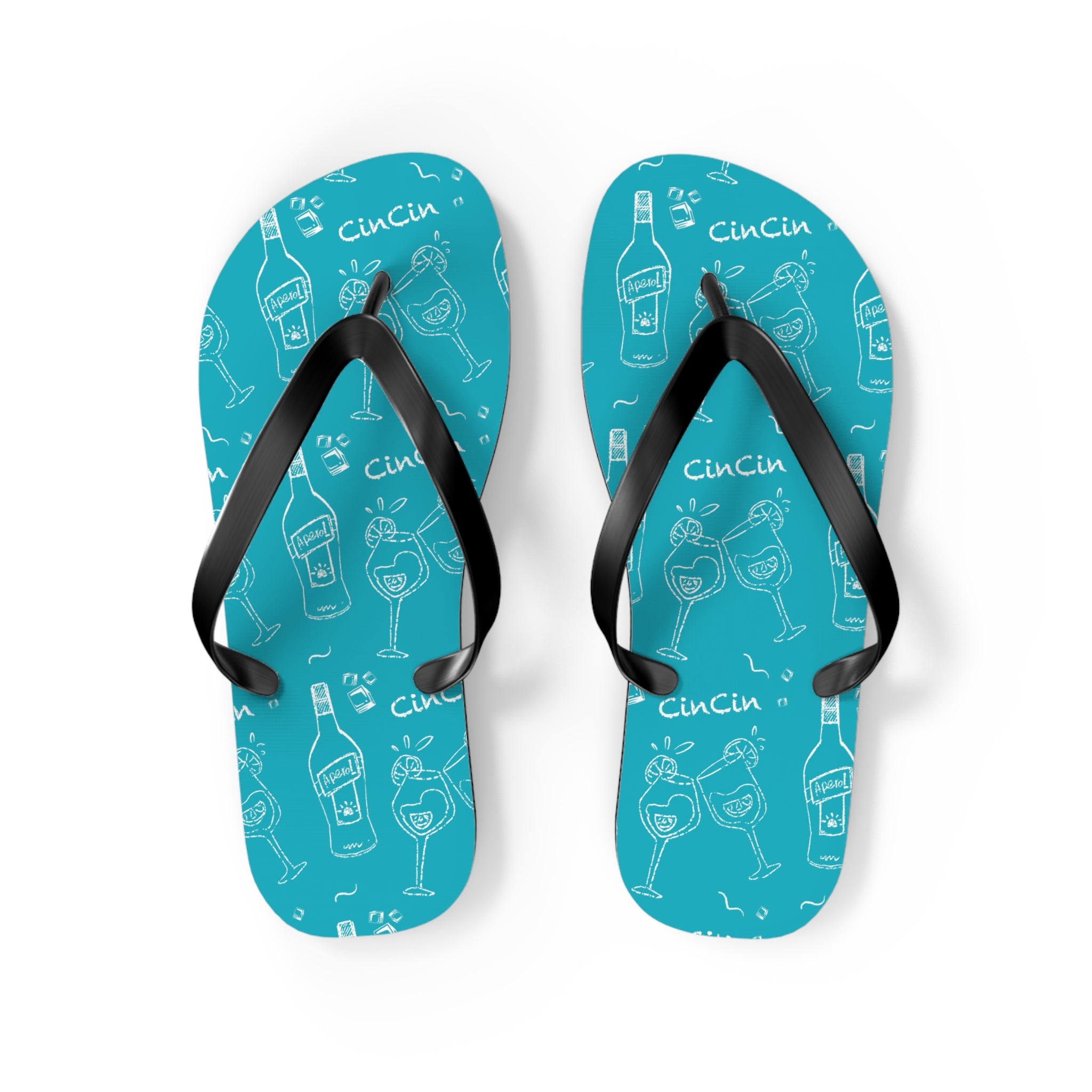 CinCin Turquoise Flip Flops – Turquoise Cin Cin Brunch Collection Inspired Design