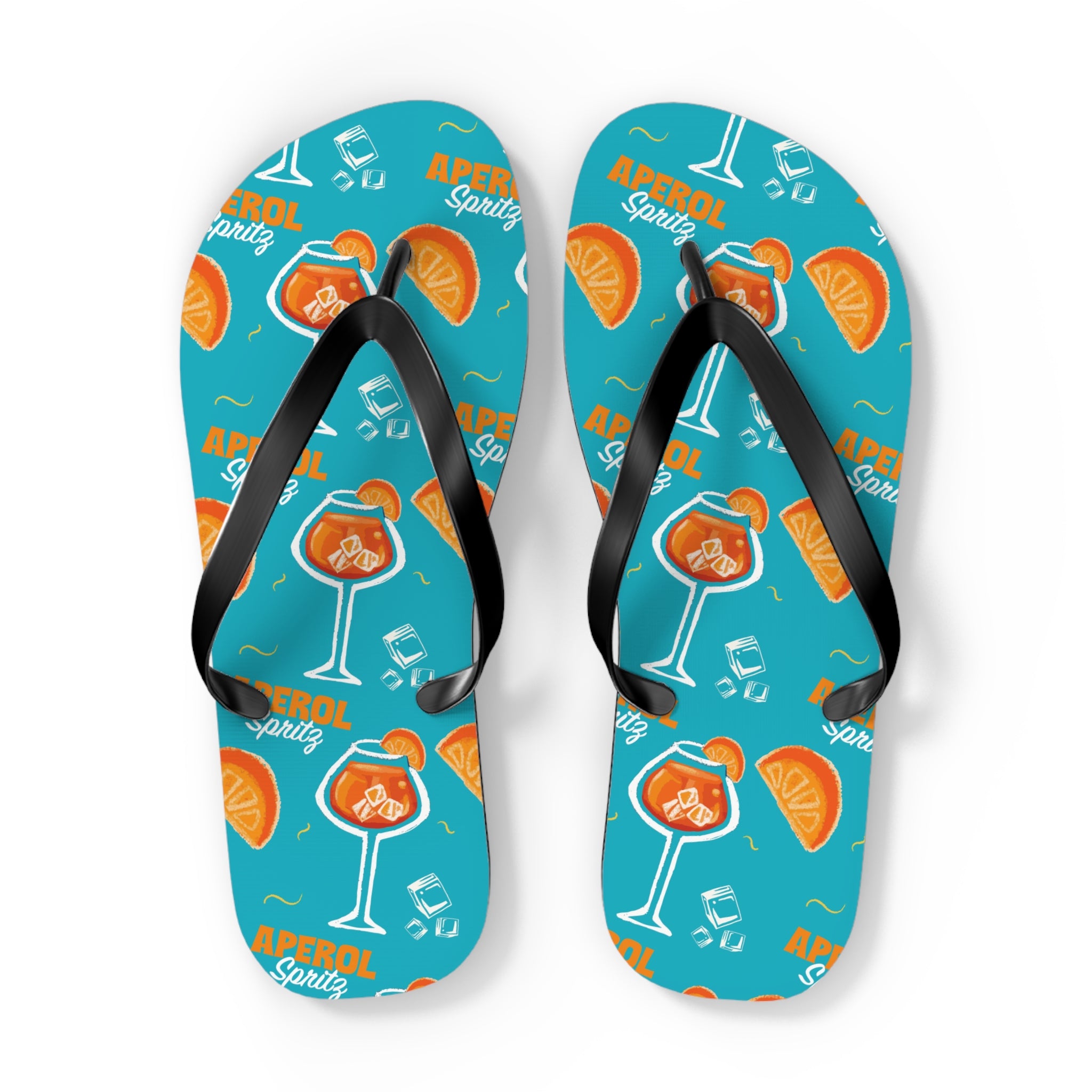 Aperol Spritz Flip Flops — Turquoise Spritz Collection Inspired Design