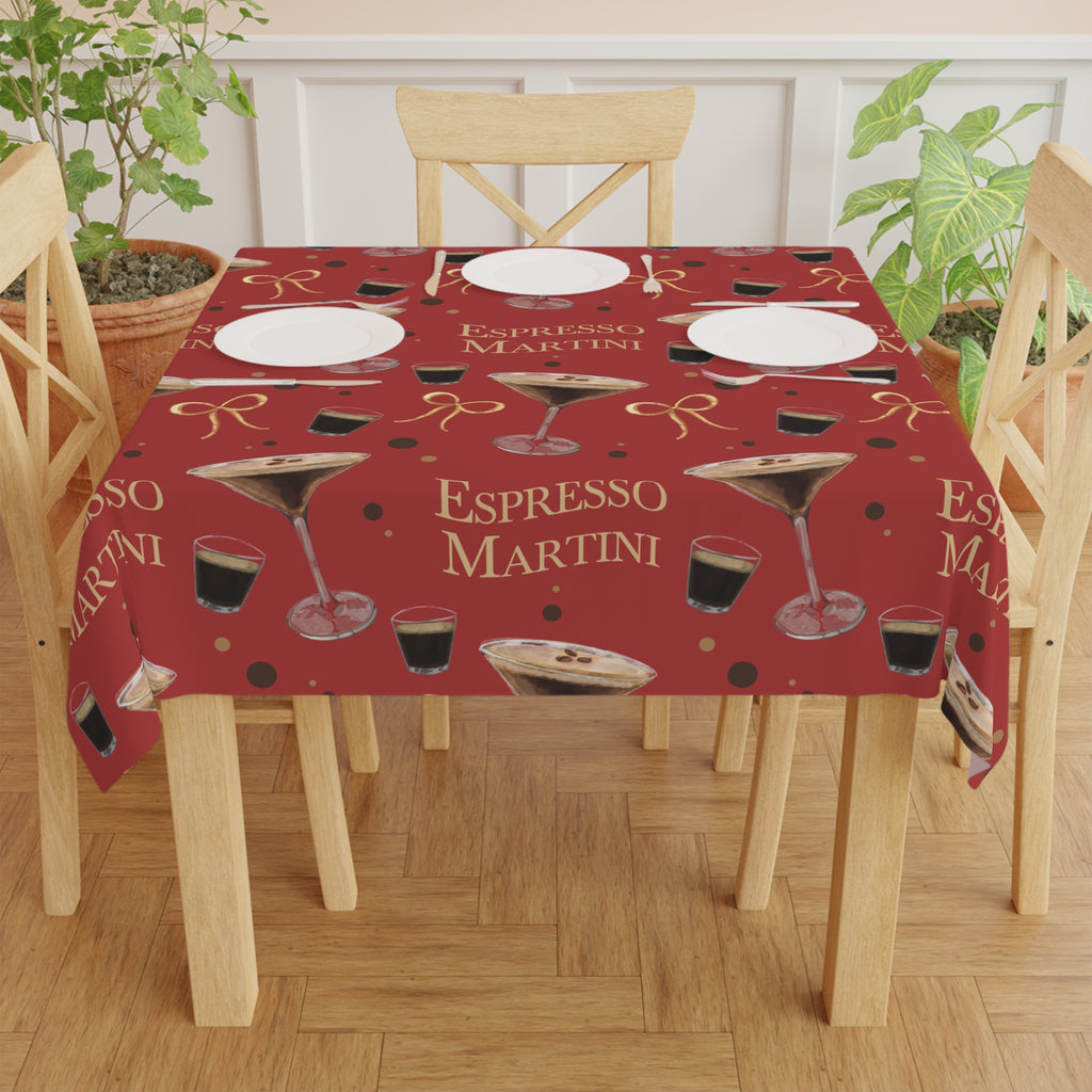 Espresso Martini Tablecloth – Red Espresso Collection Inspired Design