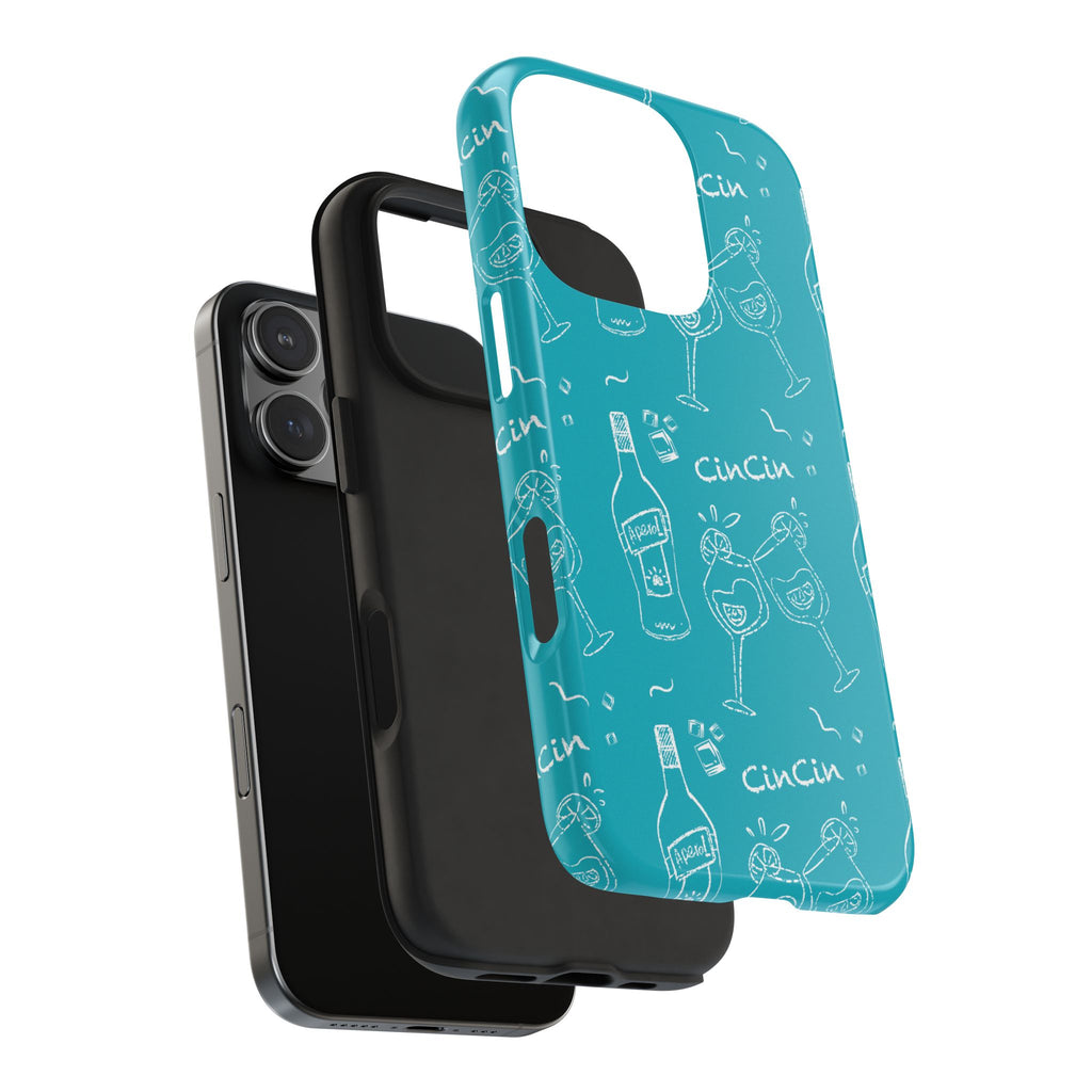 Cin Cin Spritz Tough Phone Case — Turquoise Citrus Cocktail Pattern