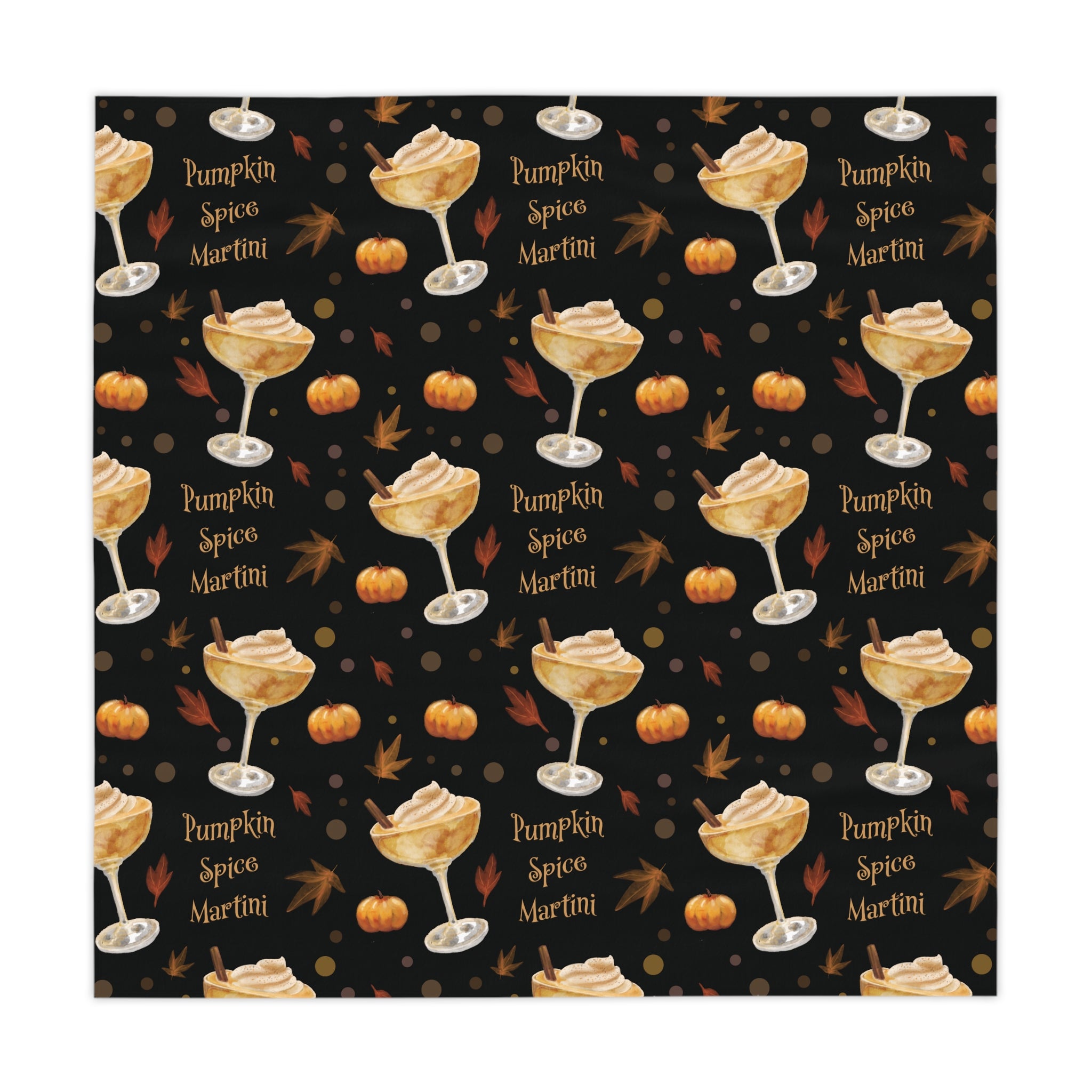 Pumpkin Spice Martini Tablecloth — Black Pumpkin Collection Inspired Design