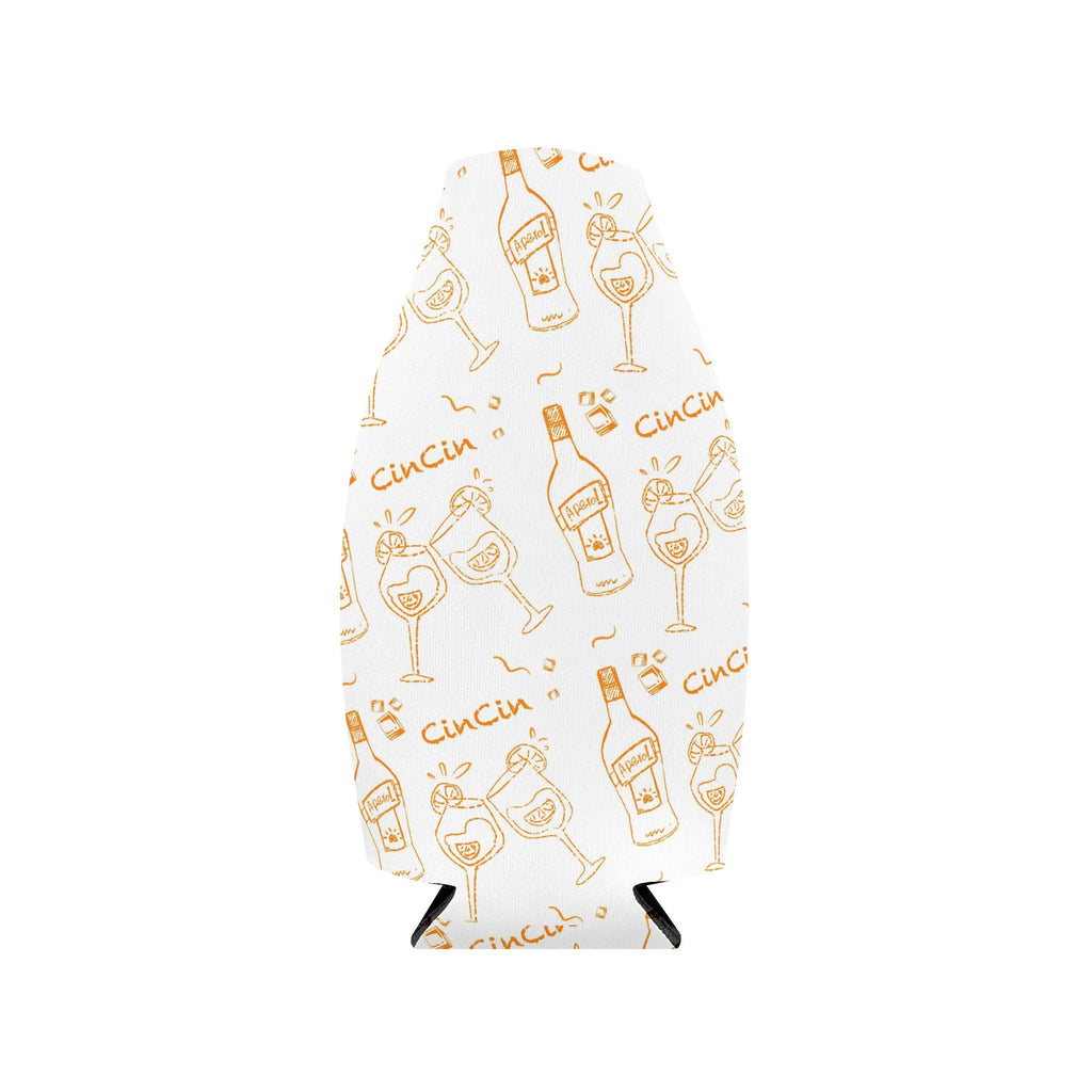 Cin Cin Zip-Up Bottle Cooler Sleeve — White Cin Cin Brunch Collection Inspired Design