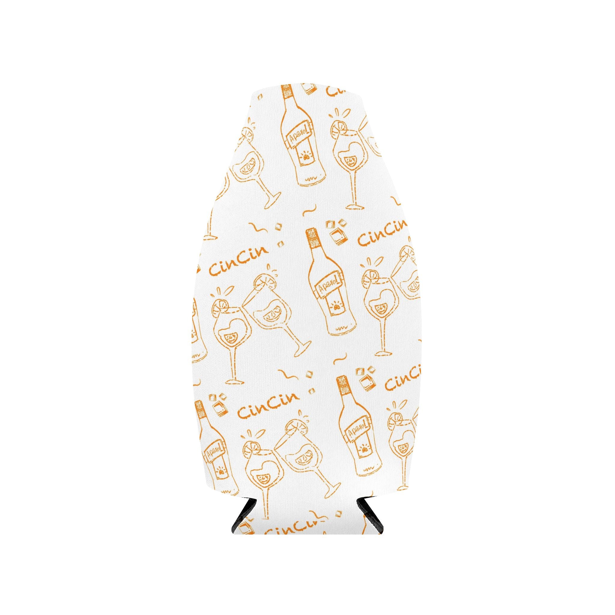 Cin Cin Zip-Up Bottle Cooler Sleeve — White Cin Cin Brunch Collection Inspired Design