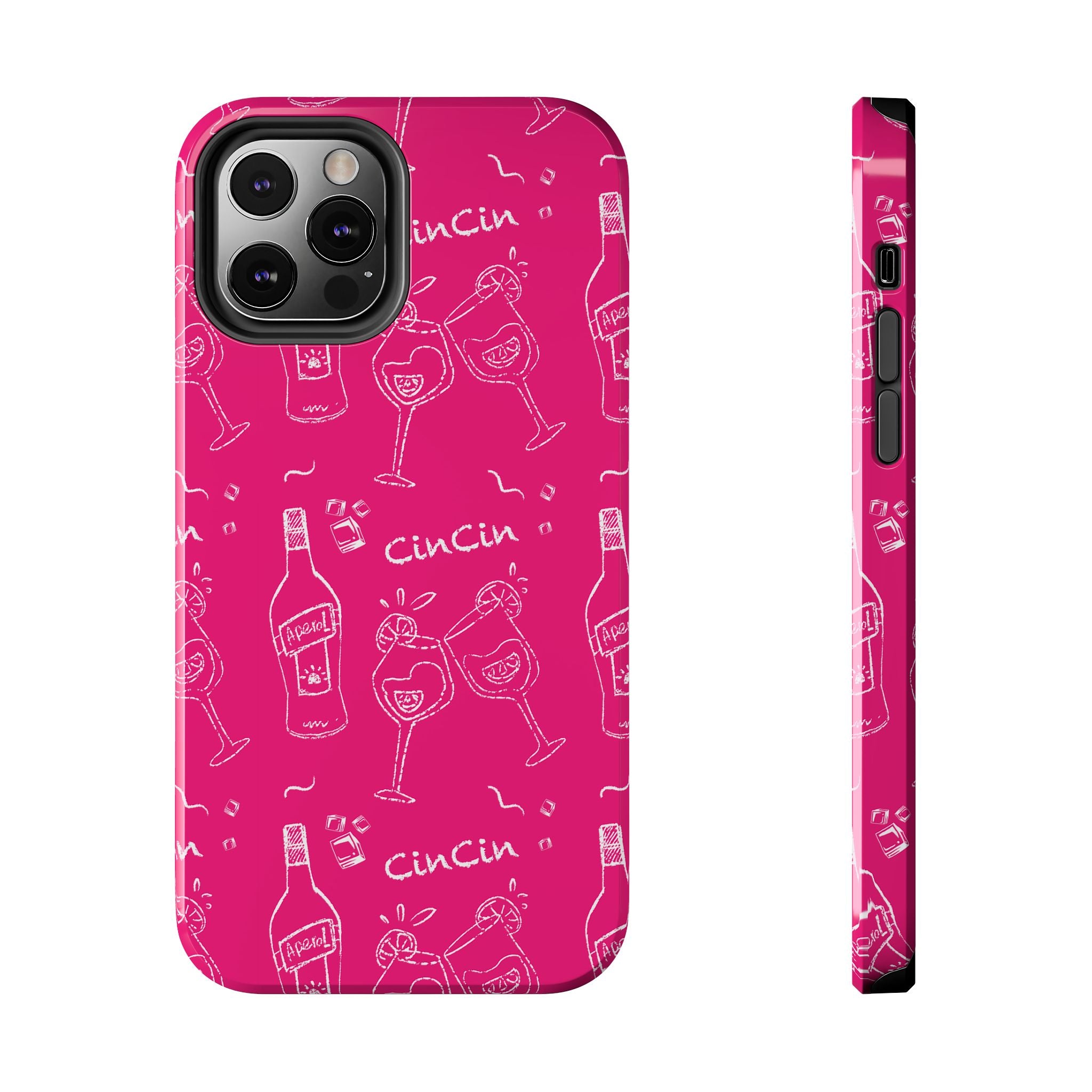 Cin Cin Spritz Tough Phone Case — Magenta Citrus Cocktail Pattern