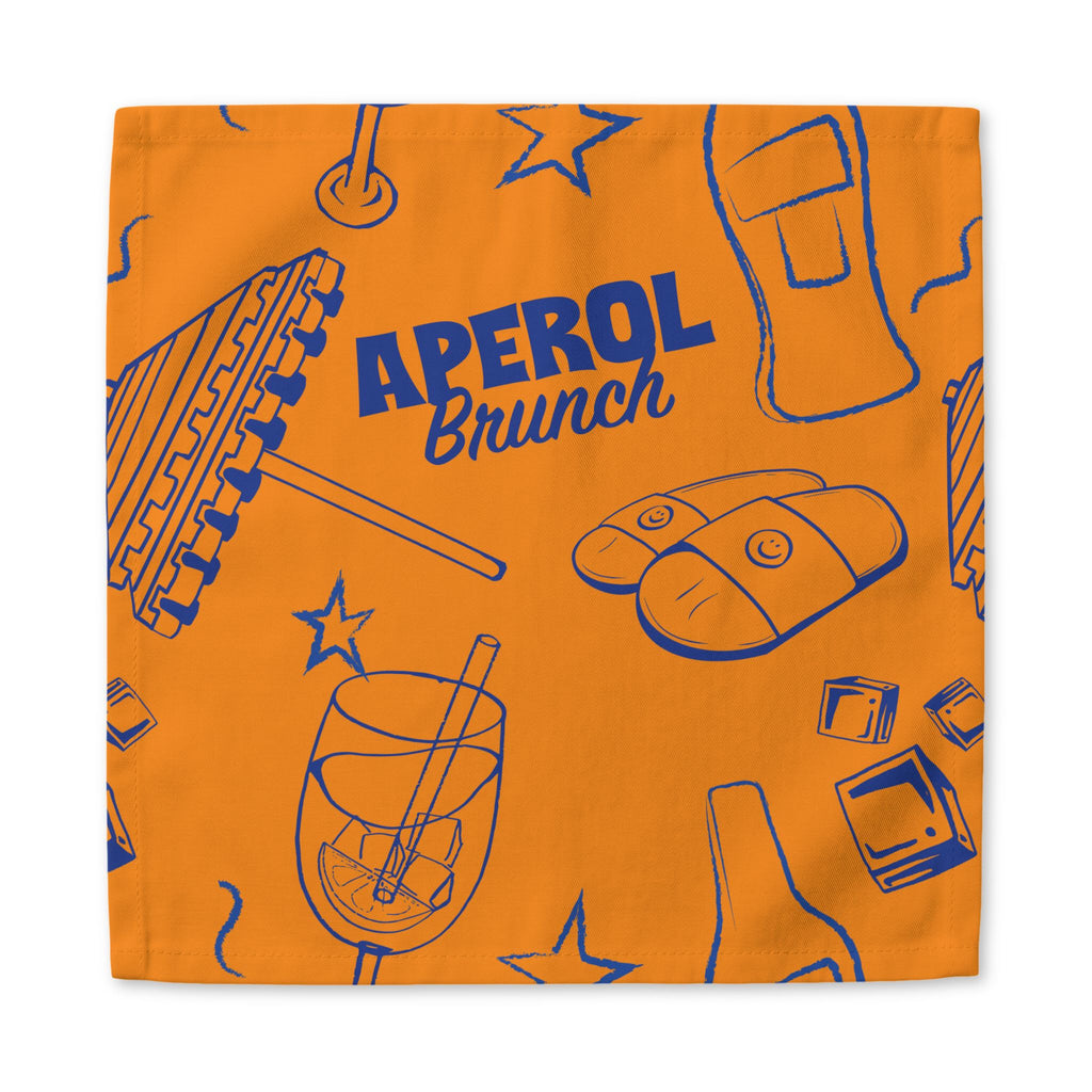 Aperol Brunch Cotton Napkin — Orange Summer Table Style
