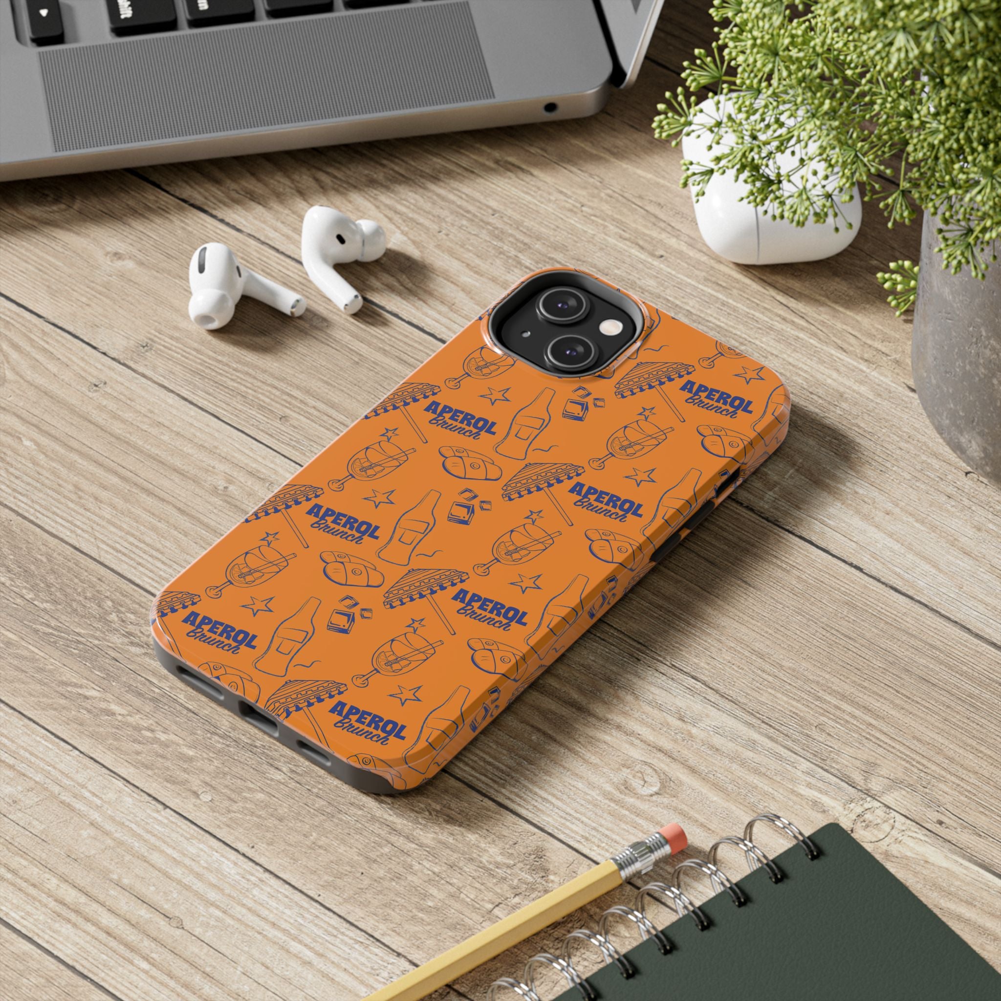 Aperol Brunch Collection Tough Phone Case — Orange and Blue Aperol Inspired Design