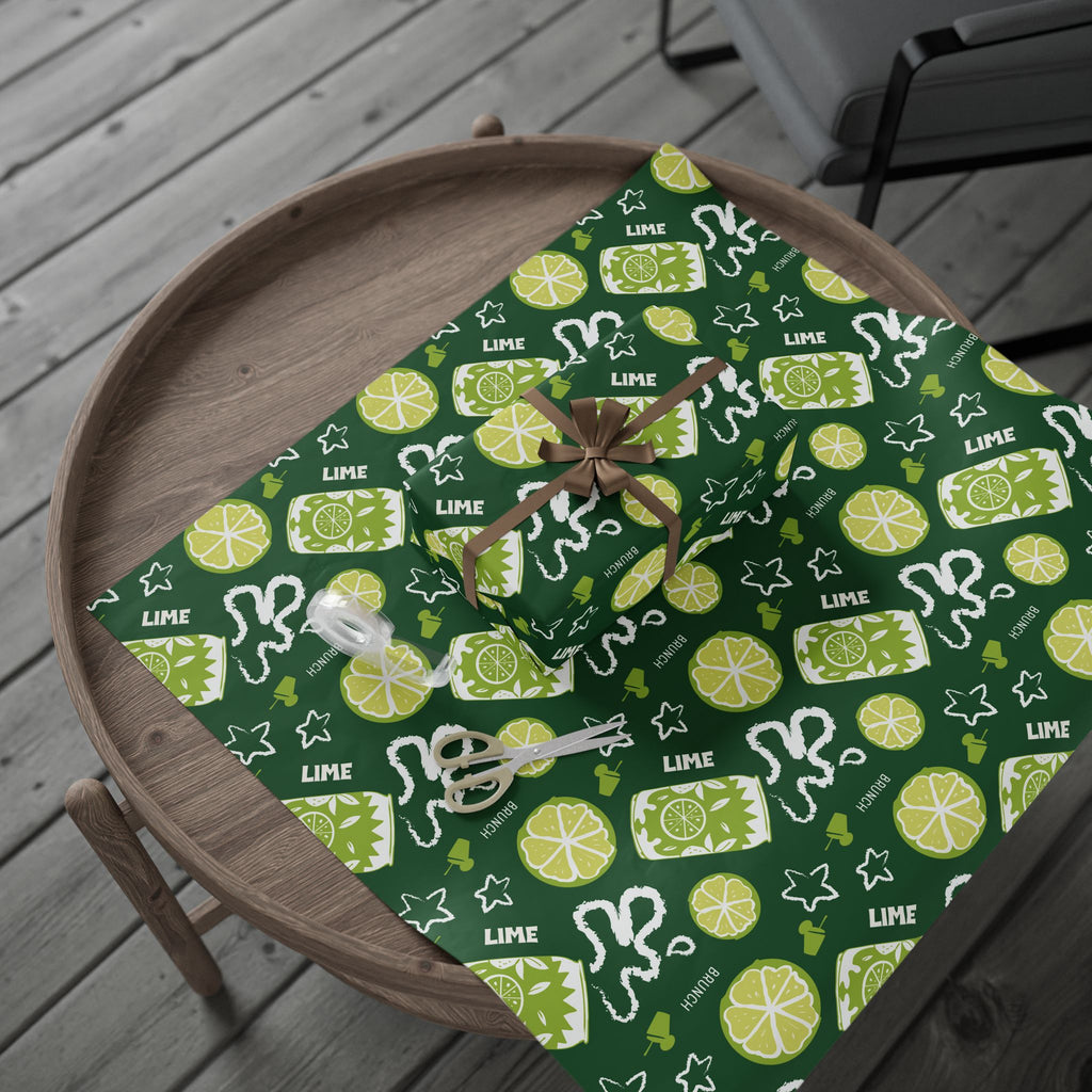 Lime Fruit Brunch Peel Wrapping Paper Roll — Lime Brunch Collection Inspired Design