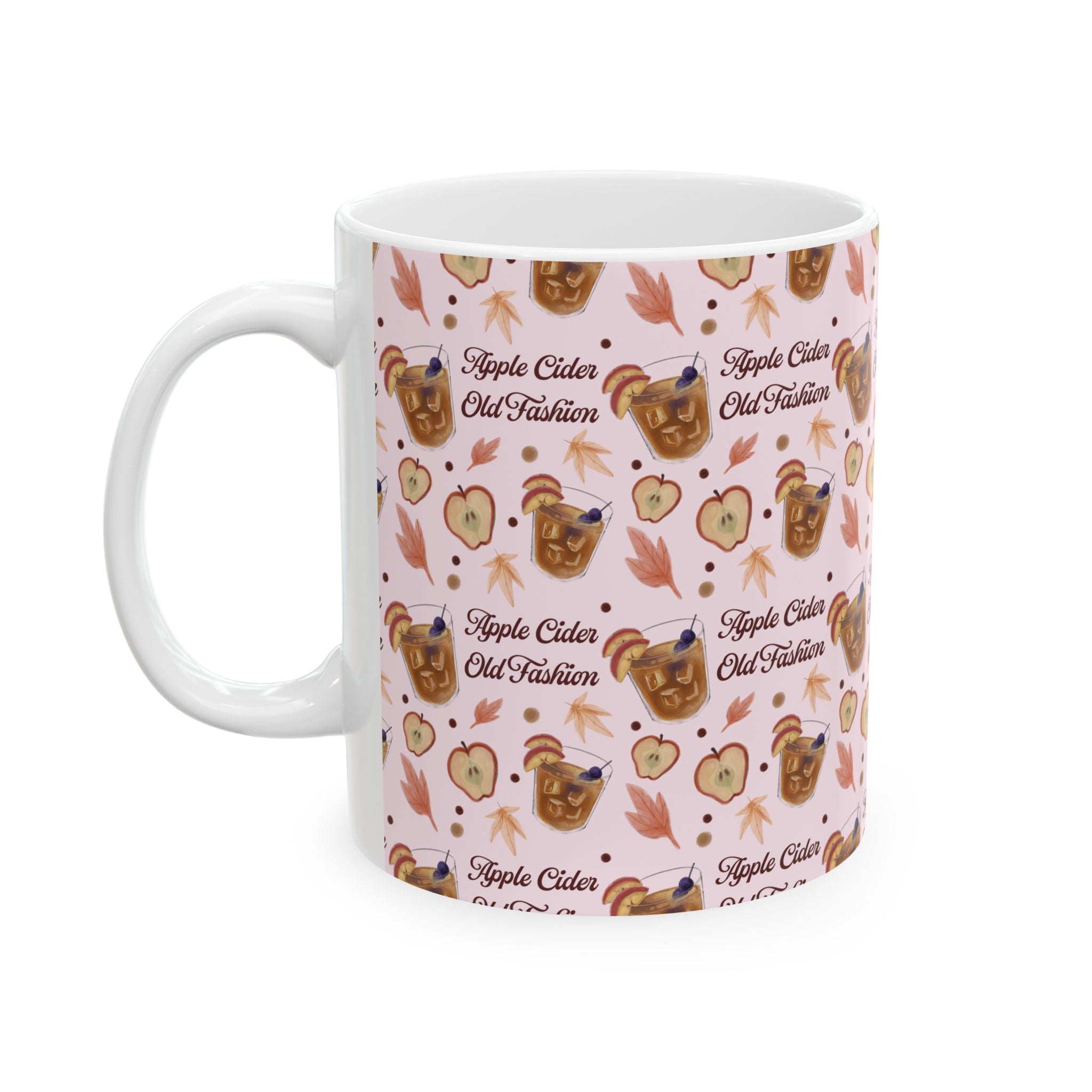 Apple Cider Old Fashioned 11oz Coffee Mug — Light Pink Apple Cider Collection Inspired Design
