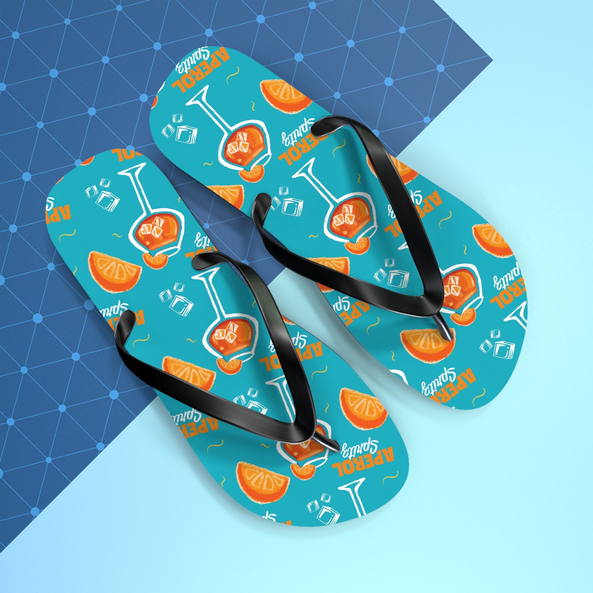 Aperol Spritz Flip Flops — Turquoise Spritz Collection Inspired Design