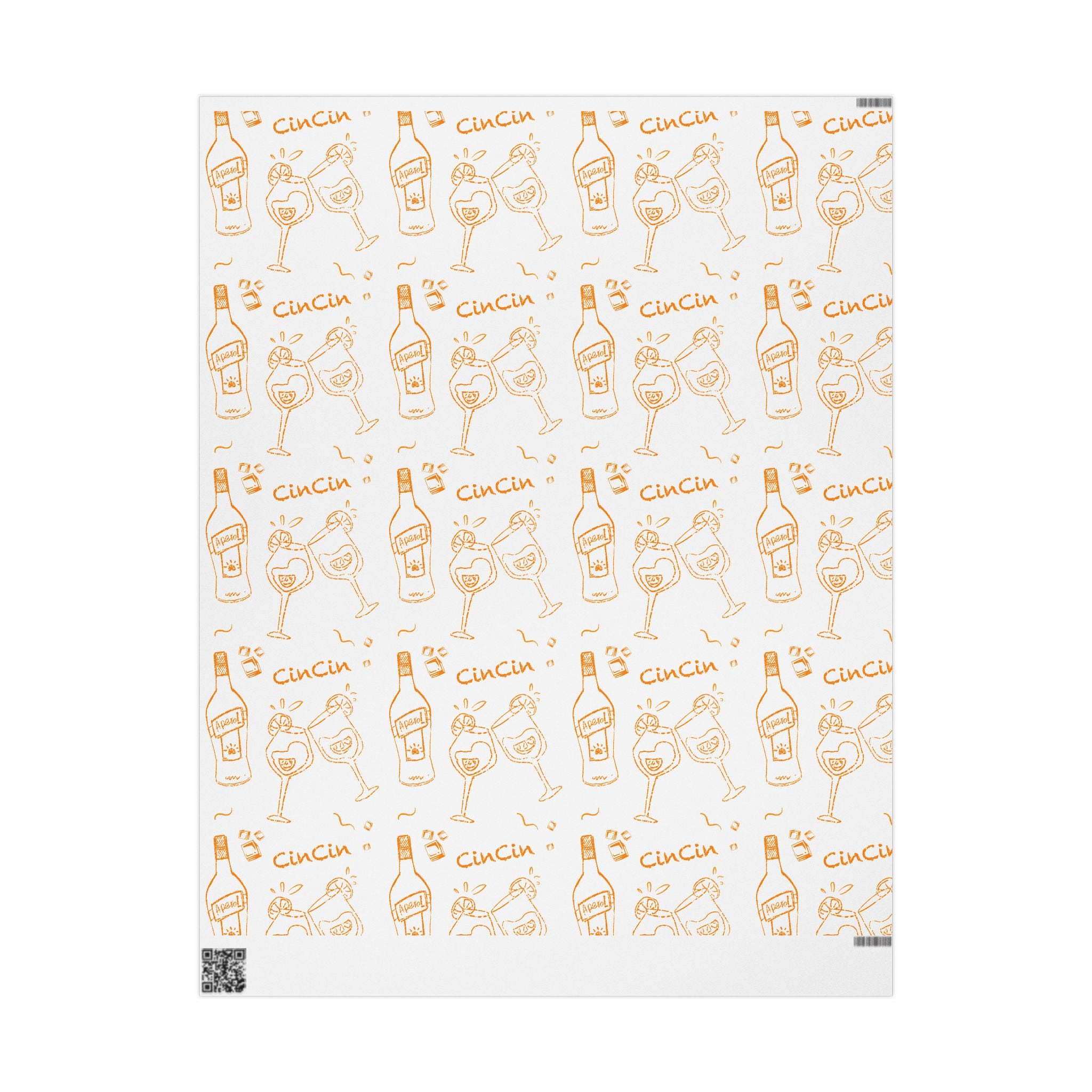 Cin Cin Peel Wrapping Paper Roll — White Cin Cin Brunch Collection Inspired Design