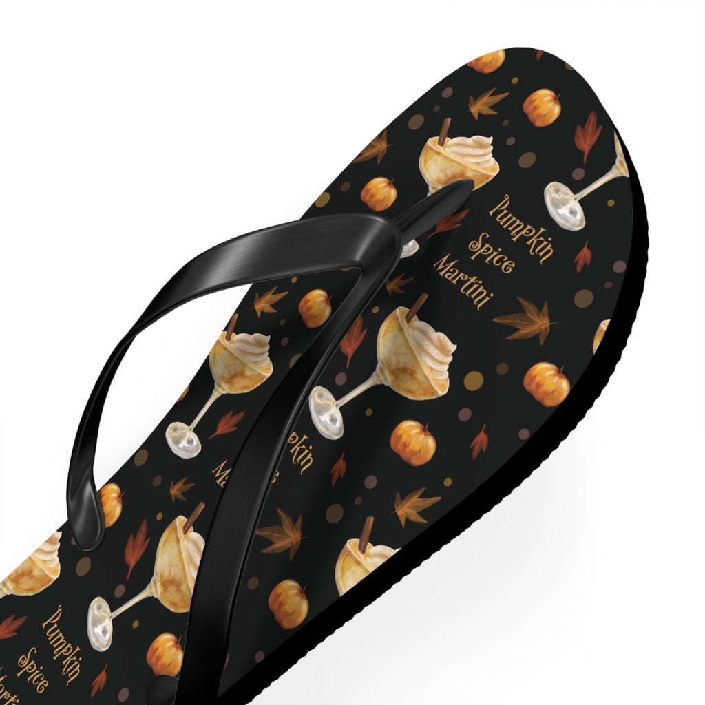 Pumpkin Spice Martini Flip Flops — Black Pumpkin Collection Inspired Design