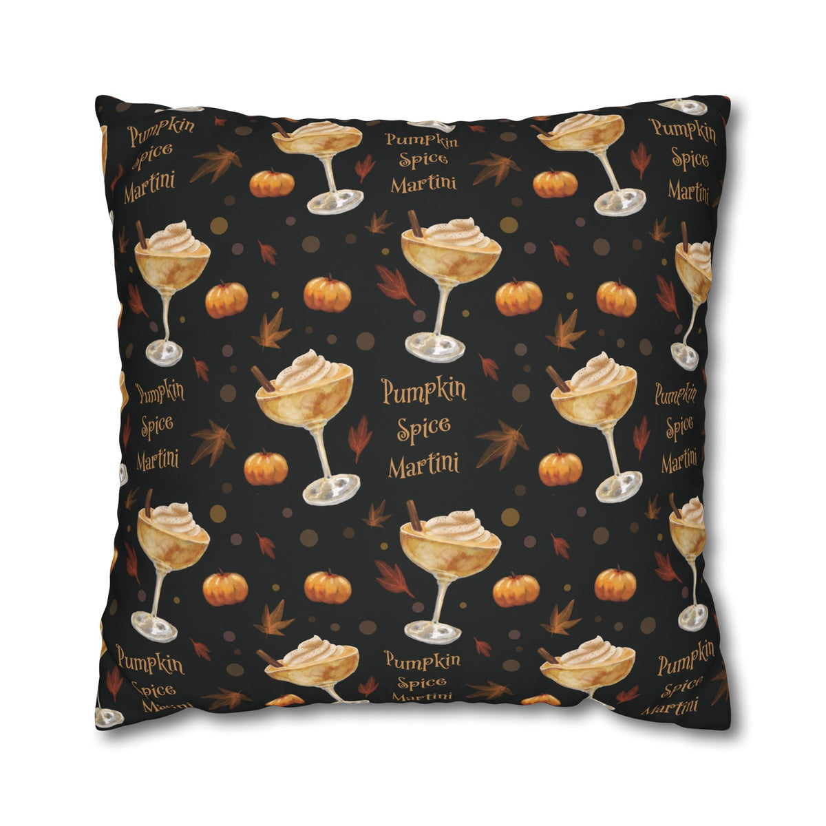 Pumpkin Spice Martini Pillowcase — Black Pumpkin Collection Inspired Design