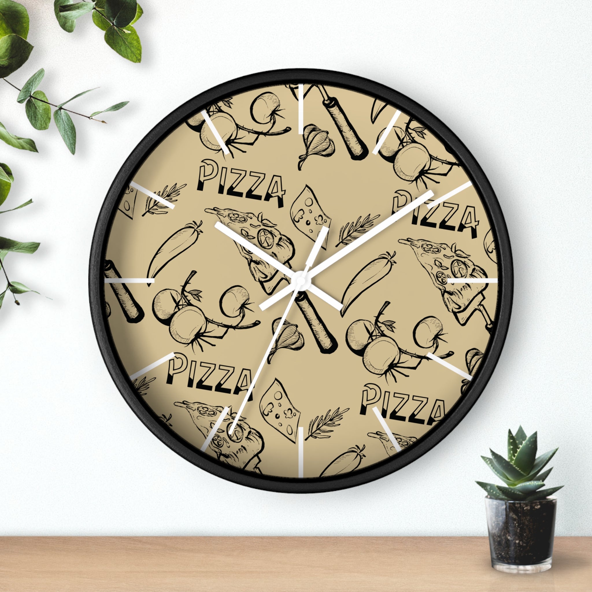 10" Retro Pizza Slice Wall Clock - Italian Kitchen Decor