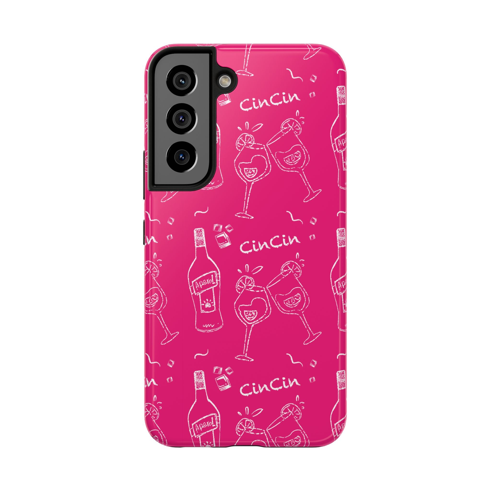 Cin Cin Spritz Tough Phone Case — Magenta Citrus Cocktail Pattern