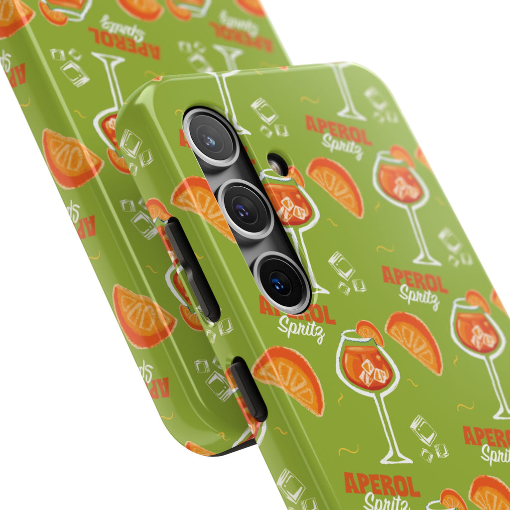 Aperol Spritz Pattern Tough Phone Case — Green Spritz Collection Inspired Design