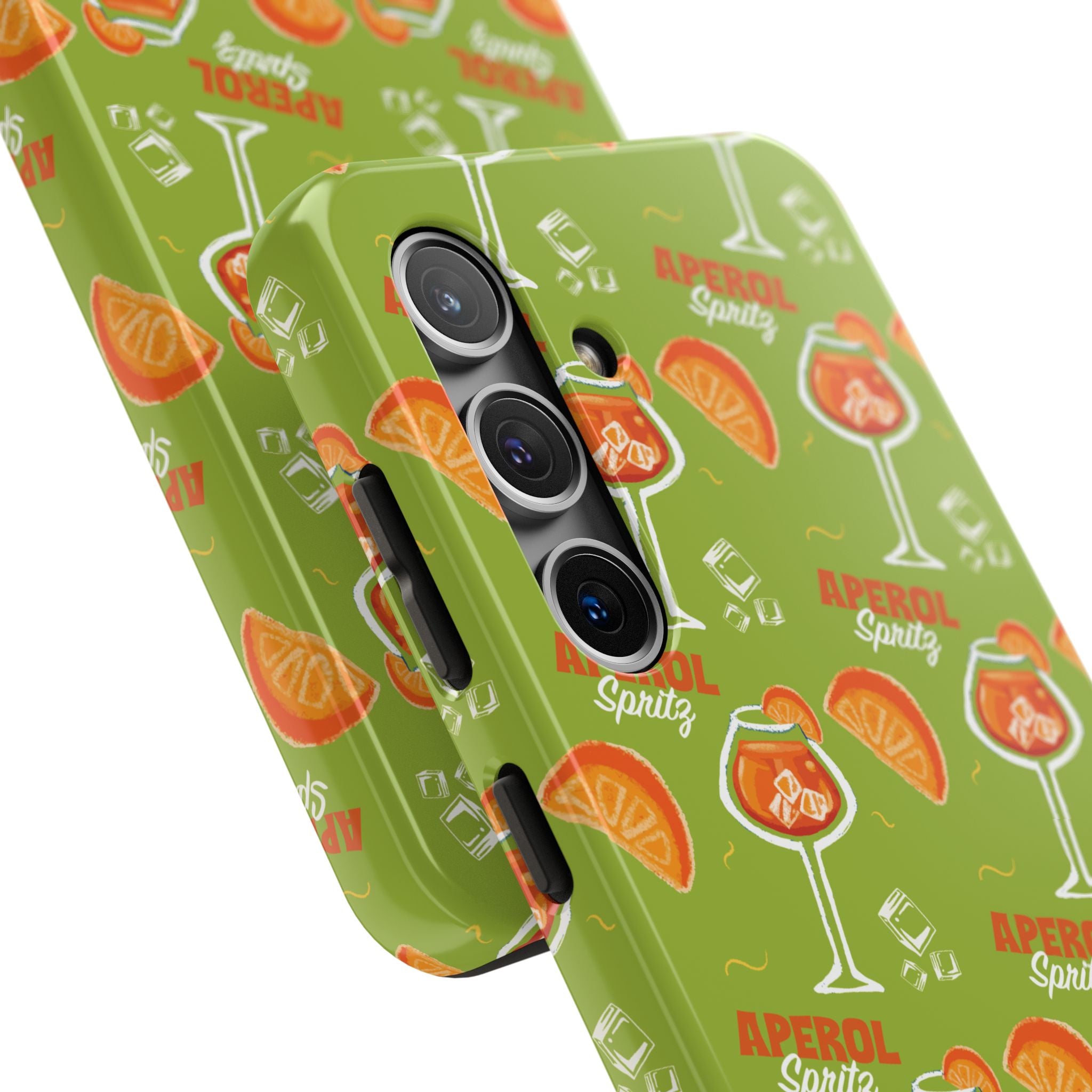 Aperol Spritz Pattern Tough Phone Case — Green Spritz Collection Inspired Design