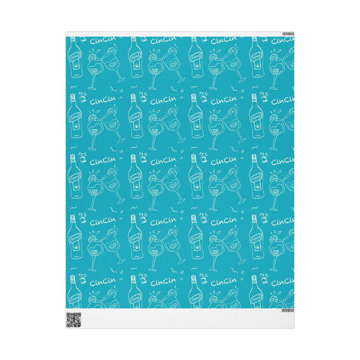 Cin Cin Peel Wrapping Paper Roll — Turquoise Cin Cin Brunch Collection Inspired Design