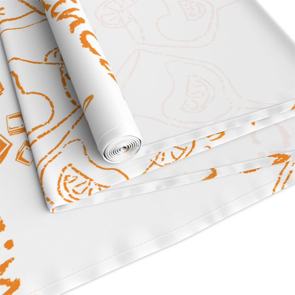 Cin Cin Spritz Table Runner — White Citrus Cocktail Pattern