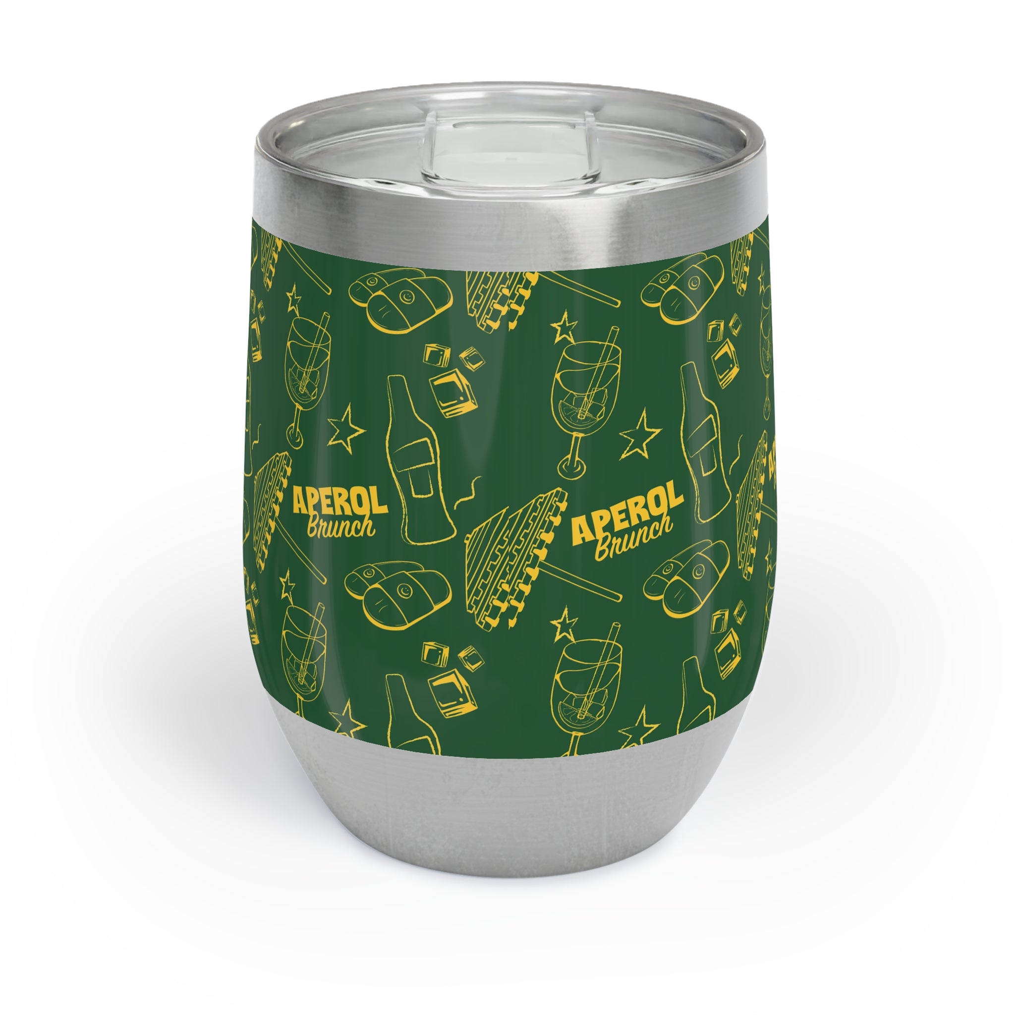 Aperol Brunch Wine Tumbler — Green Aperol Inspired Design