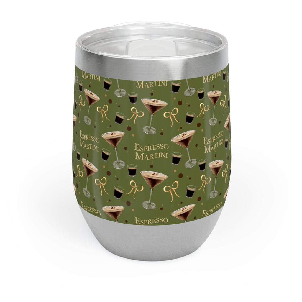 Espresso Martini Wine Tumbler — Olive Green Espresso Collection Inspired Design